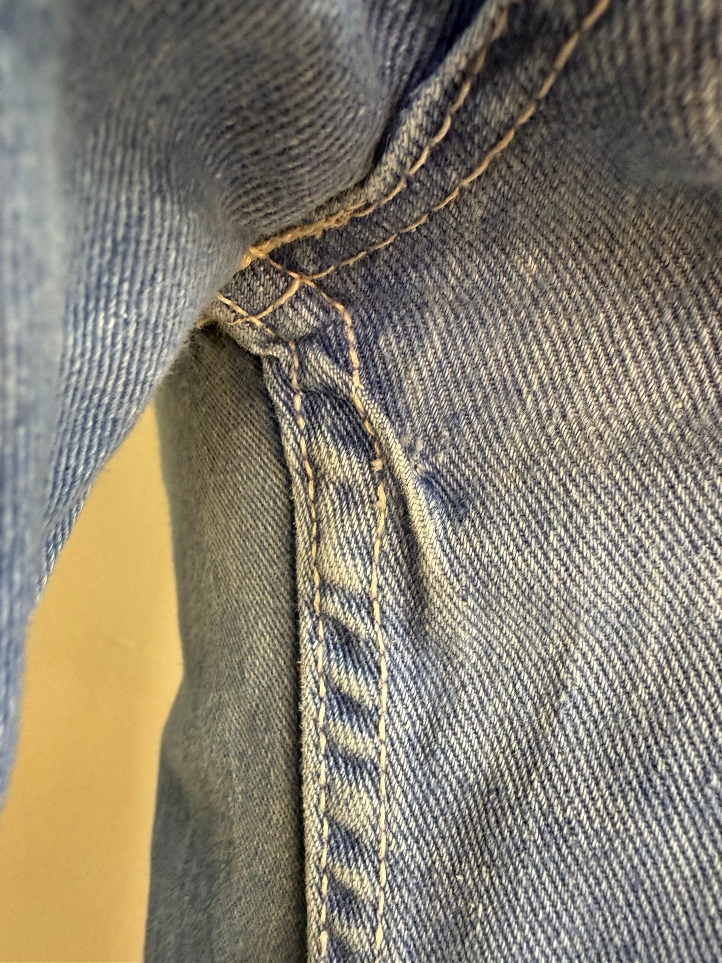 1970s Bell Bottom Blue Jeans, Best Made Togs, 28.5"x31.5"