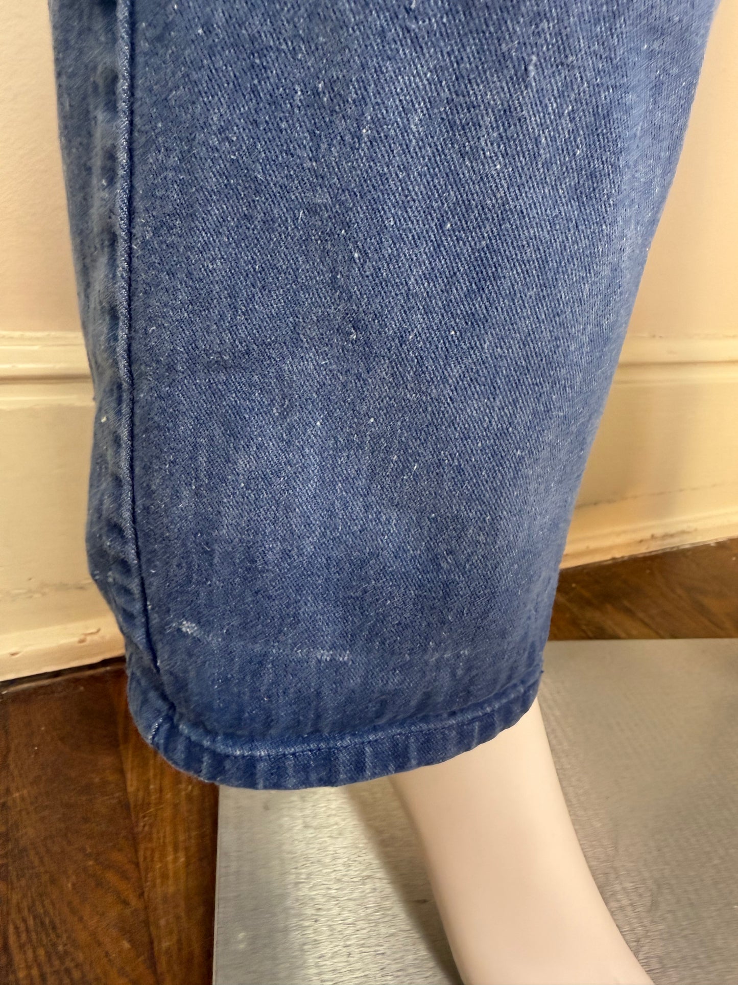 1970s Blue Jeans with Buckle Waist Band, K-Mart, 29"x31.5", High Rise Boot Cut