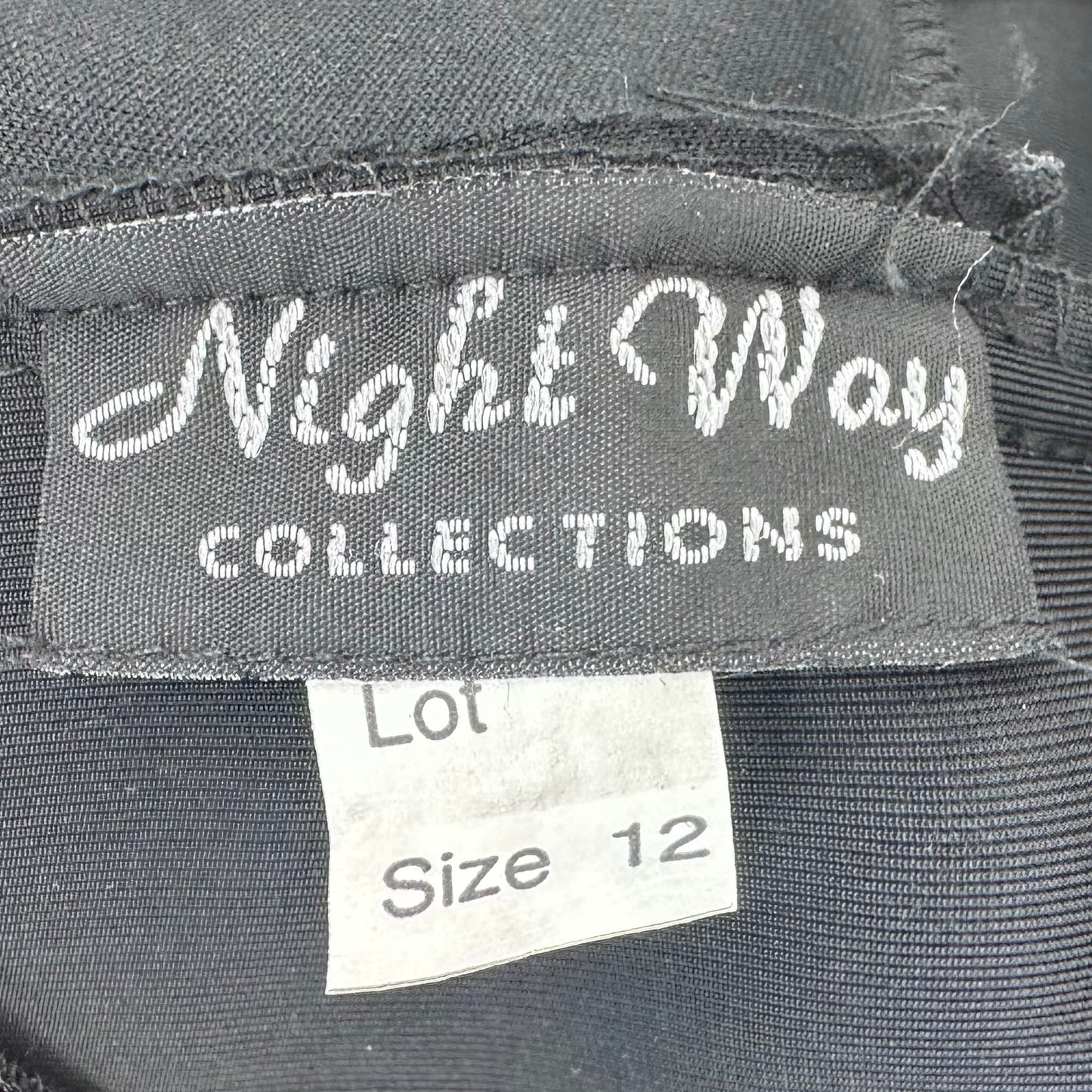 1980s/90s Black Velvet Dress with Sheer Bodice and Sleeves, Night Way Collections Size Medium