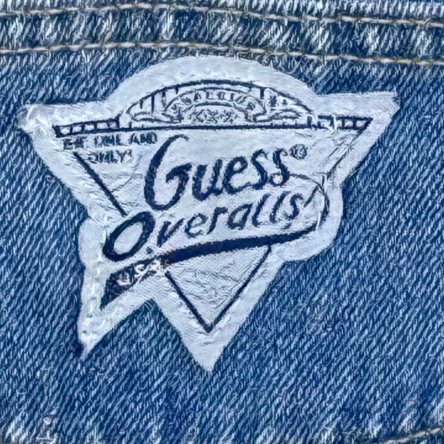 1990s Denim Shortalls, Baby Guess Overalls USA Size 18m