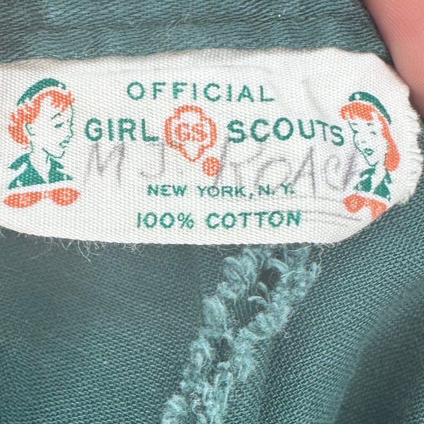 1940s/50s Girl Scouts Dark Green Shorts, Size Small, Side Zip, White Stripes, Official Uniform