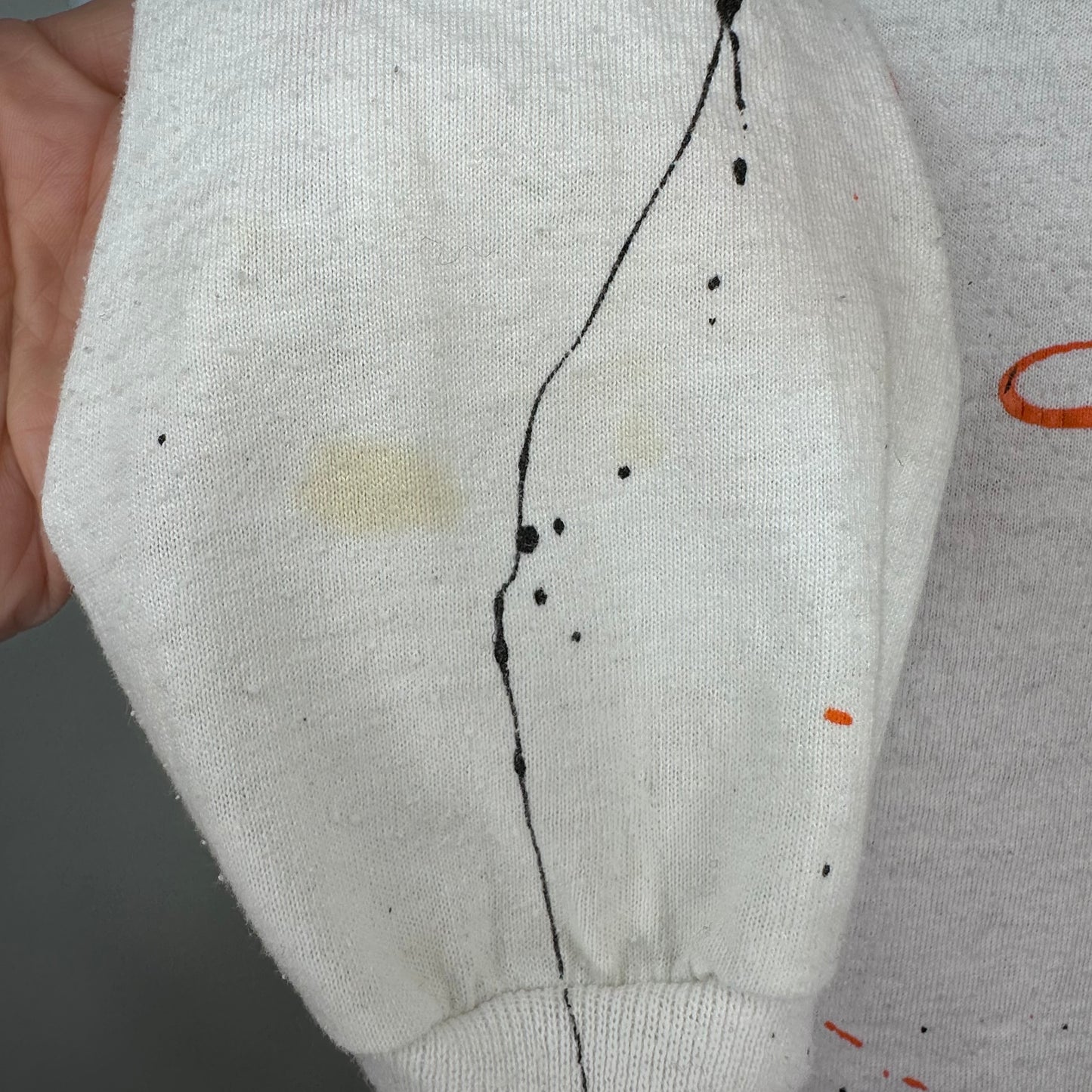 1980s/90s DIY Halloween Splatter Paint Long Sleeve T-Shirt, Screen Stars Best Size Medium