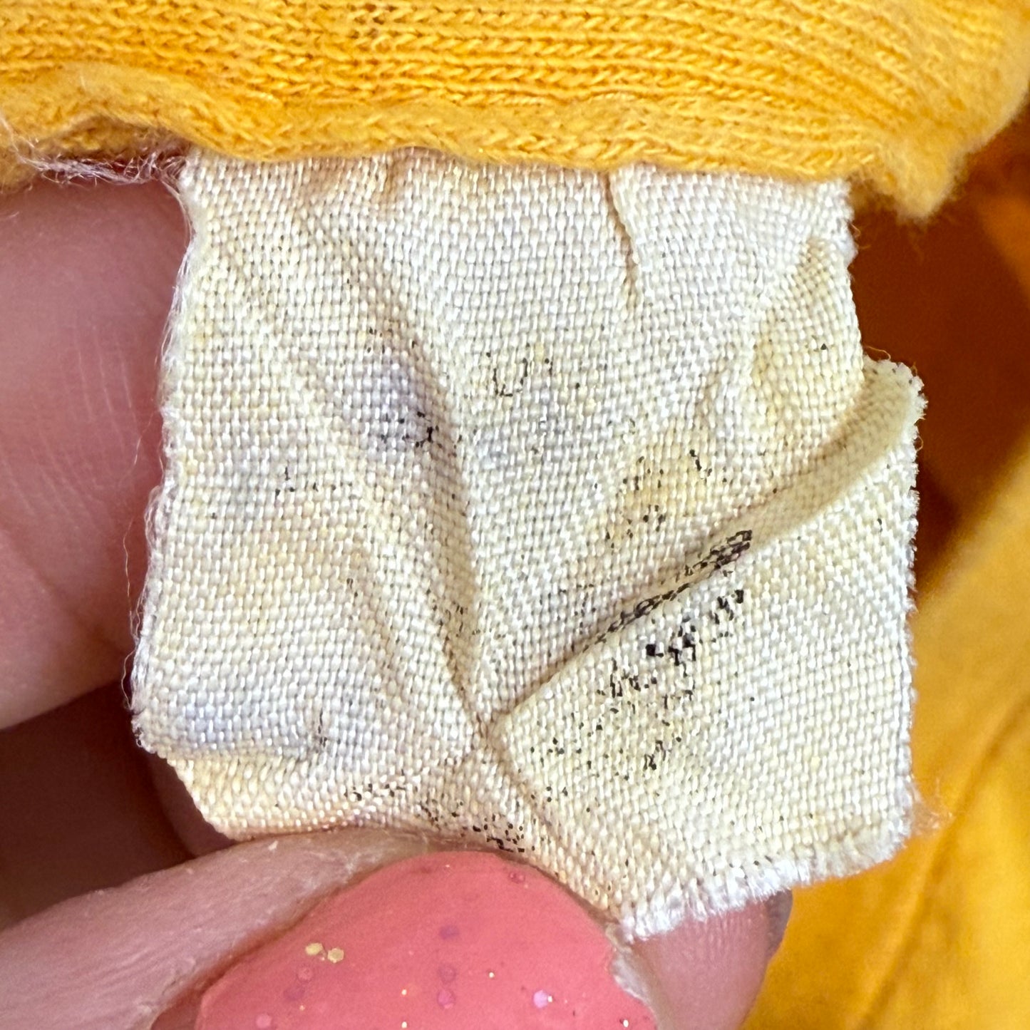 1970s Stay Gold Mustard Yellow T-Shirt, Size Small, Pocket Tee