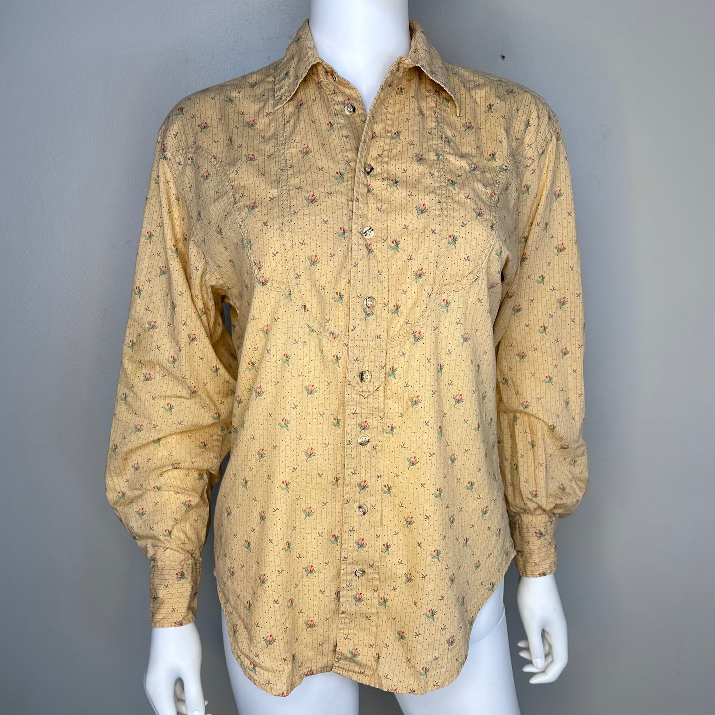 1980s Floral Prairie Style Blouse, Ralph Lauren Country Size Medium