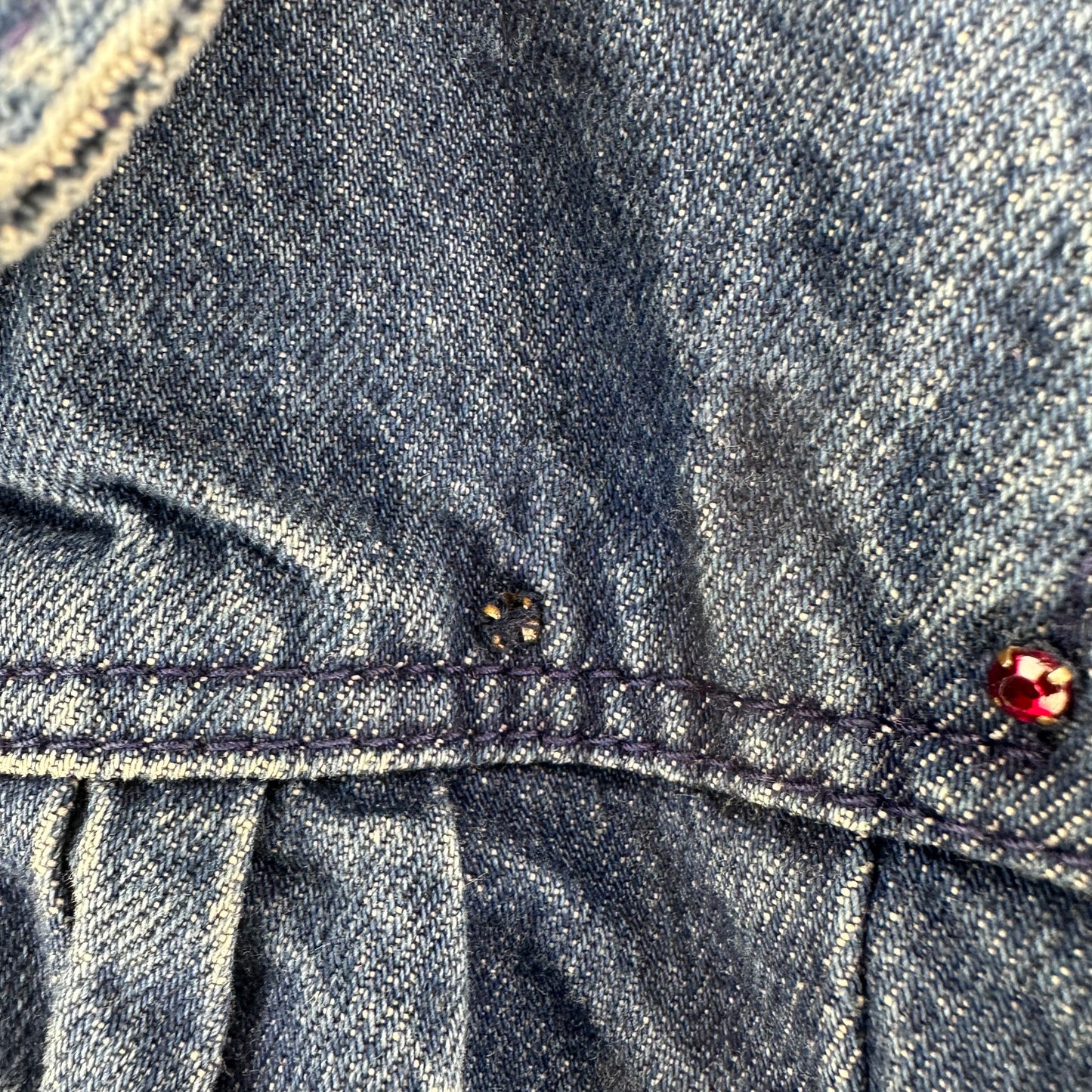 1980s Girl’s Denim Jacket with Buffalo Plaid Lining, Learsi Size 6X