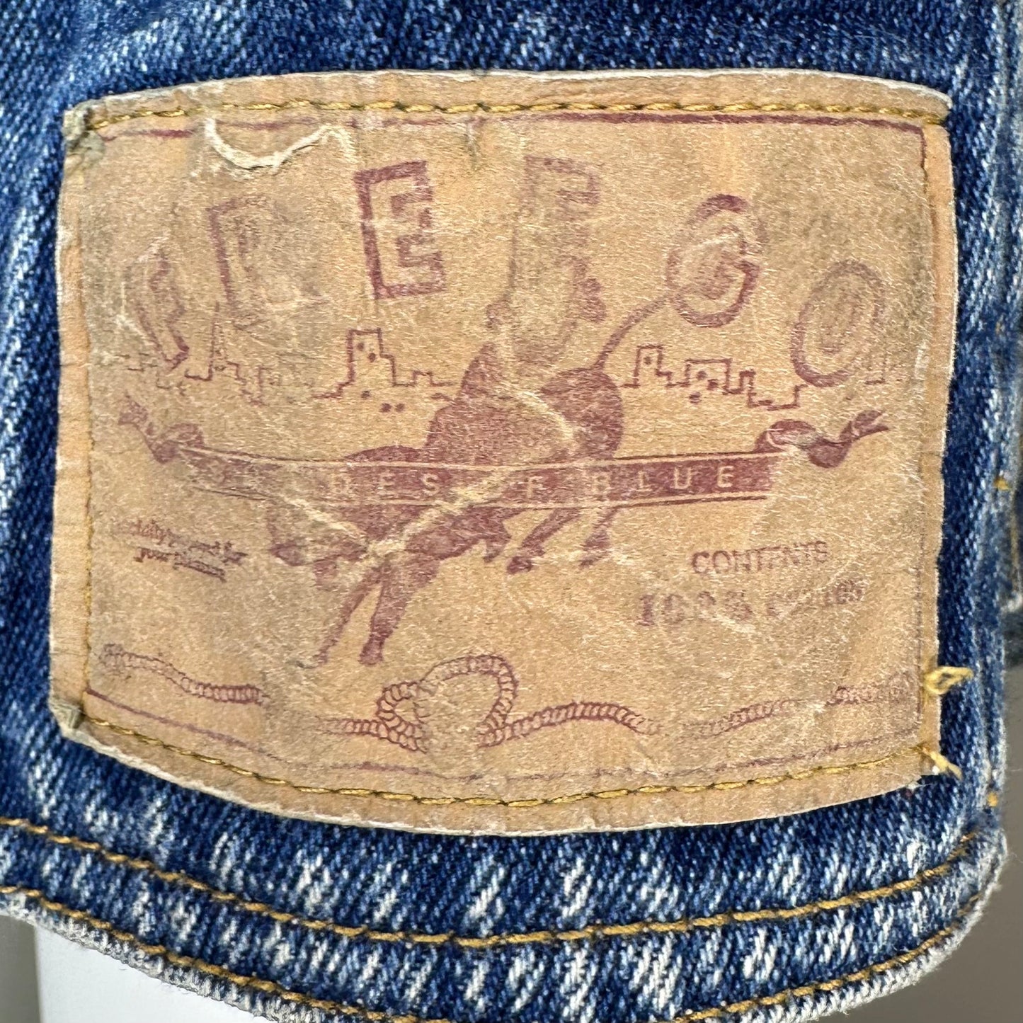 1980s Embellished Denim Jacket, Freego Size L-XXL, Rhinestones and Studs