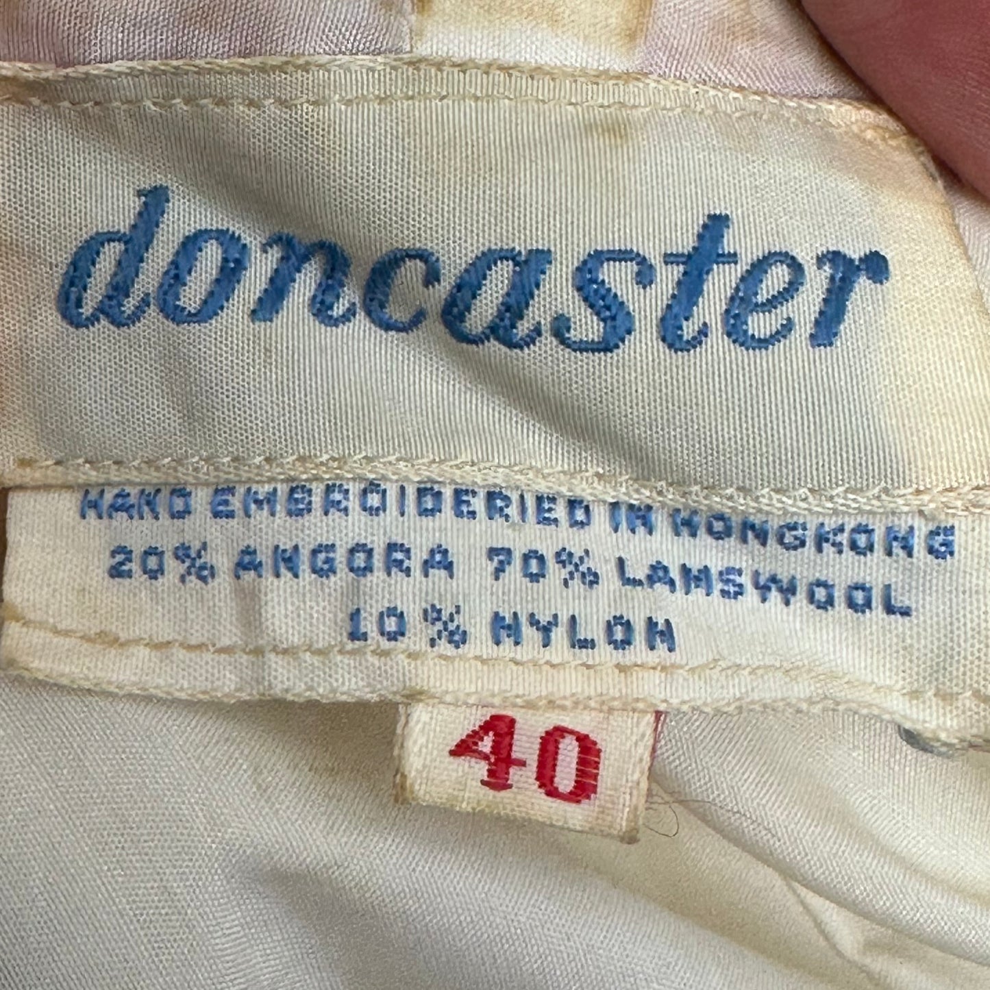 1960s Cardigan Sweater with 3D Strawberries, Doncaster Size Medium