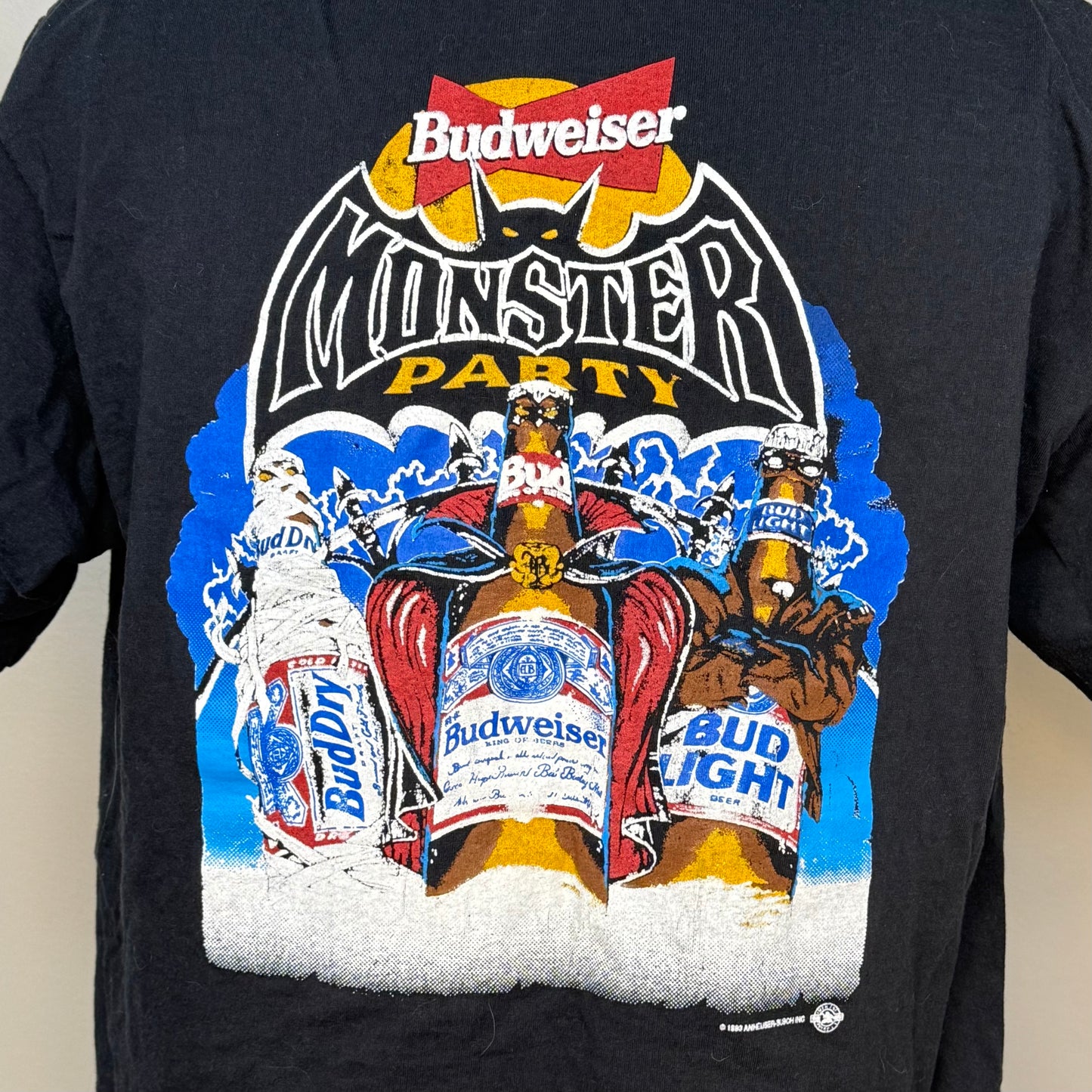 1990s Budweiser Monster Party T-Shirt, Bud Light Beer Promo, Halloween, Sugar Creek Size Large