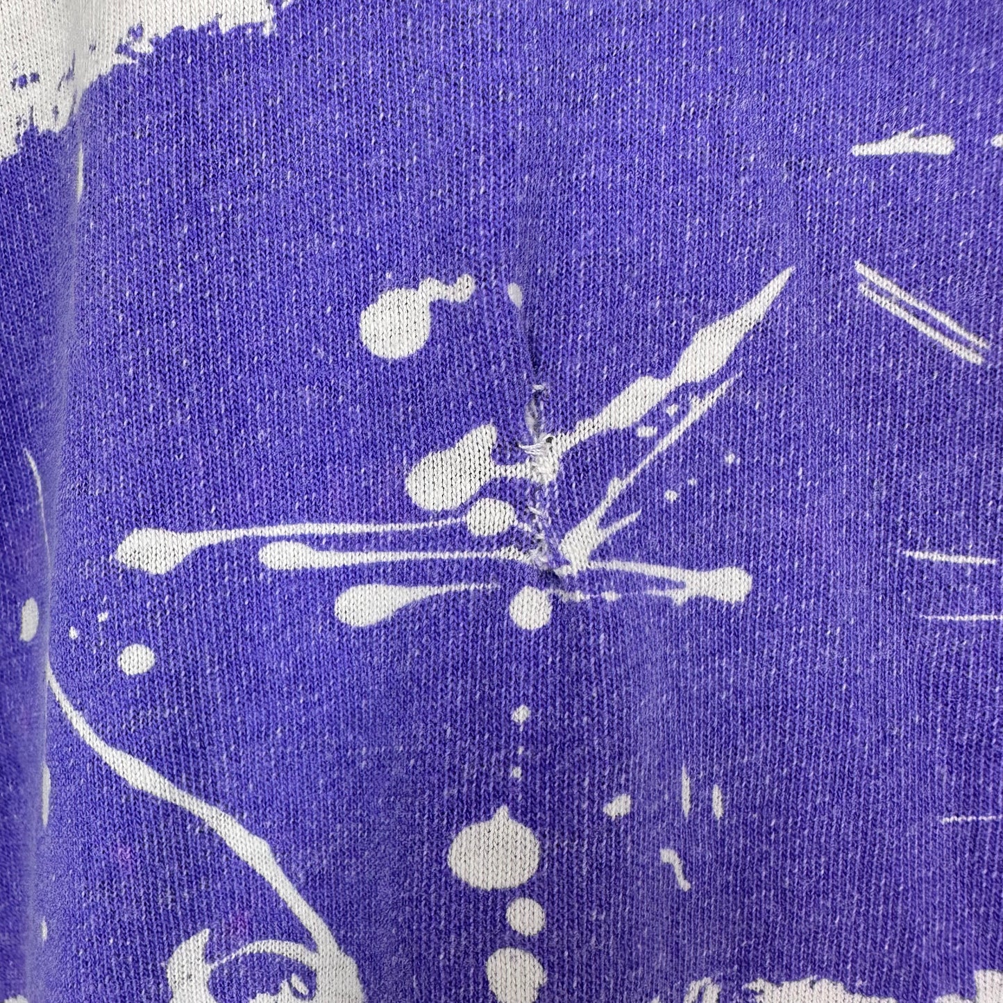 1980s/90s Mickey Mouse All Over Print T-Shirt, Stripe Splatter Paint, Walt Disney Character Fashions Size XL, Distressed