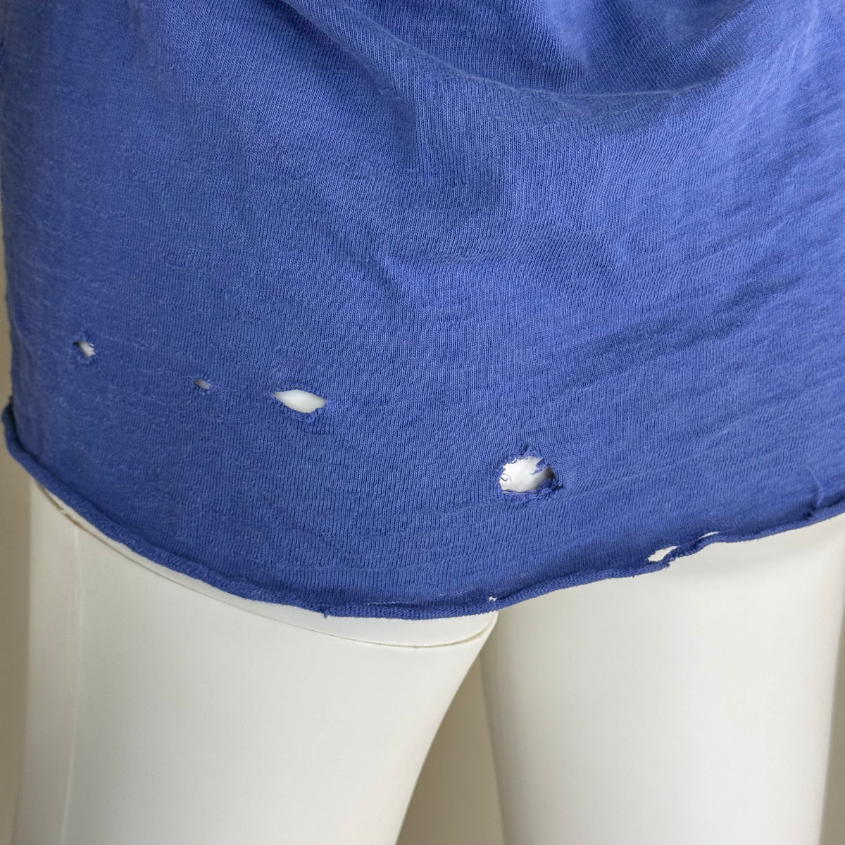 1960s Blue Cotton Jersey T-Shirt, HaneSport Size Small, No. 18, Distressed