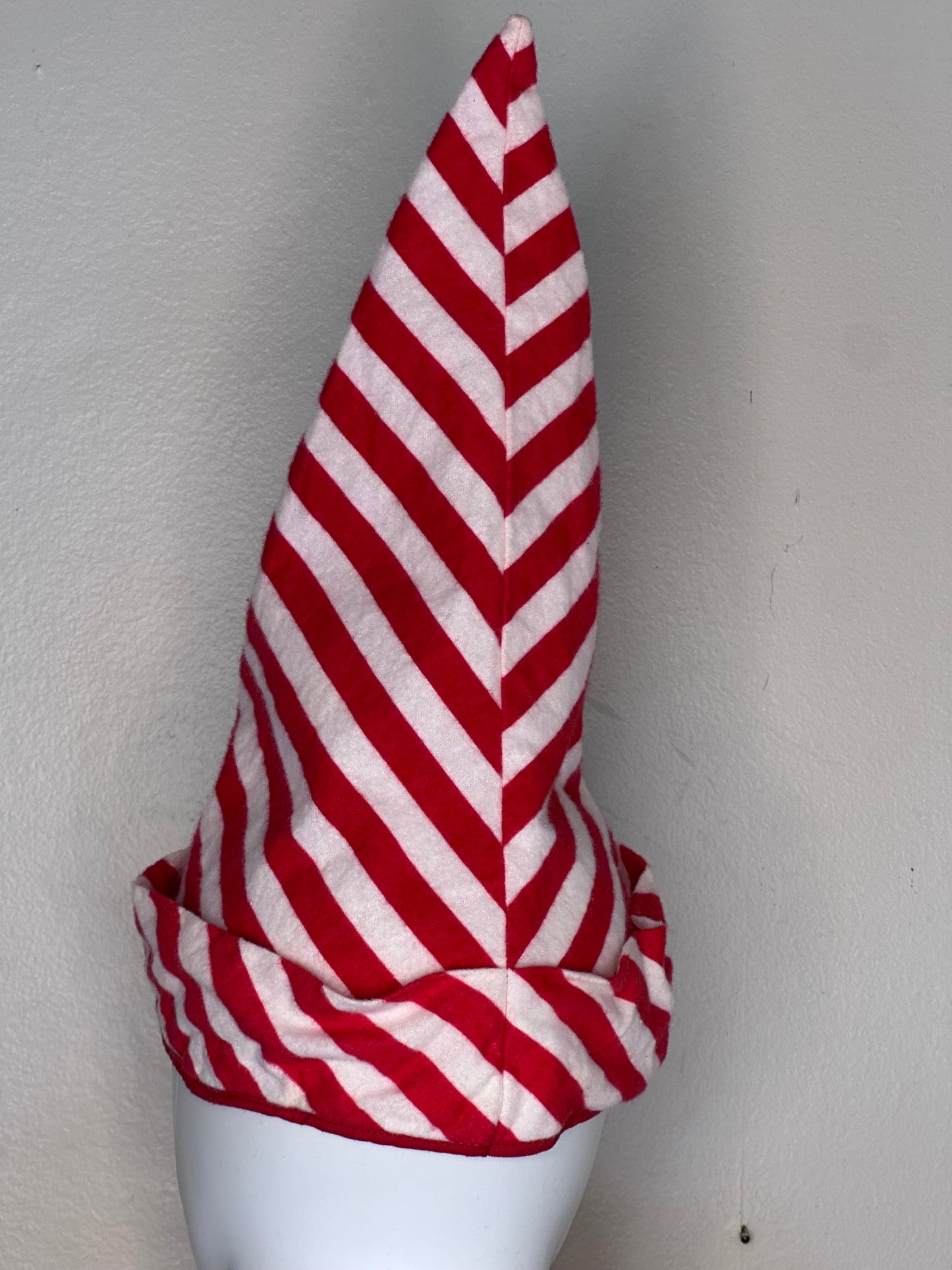 1950s/60s Sigma Alpha Epsilon Pajama Party Flannel Night Shirt and Cap, Size XS/S, Red and White Stripes