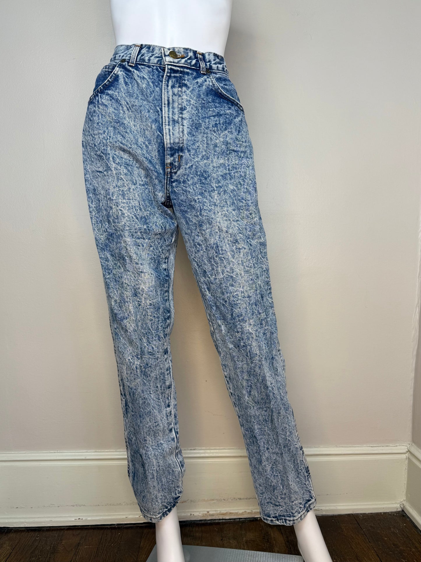 1980s Acid Wash Jeans, Chic 31"x30.5", High Rise Tapered Leg