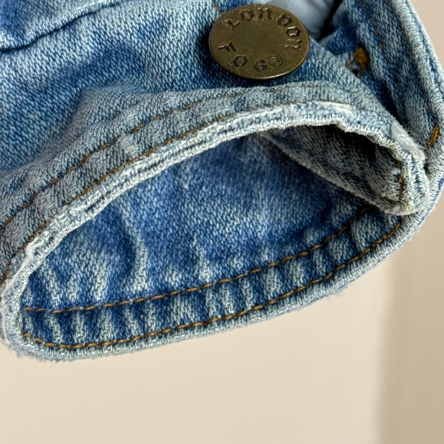 1980s Kids Denim Jacket with Horse Painting on Back, London Fog Size 7/8
