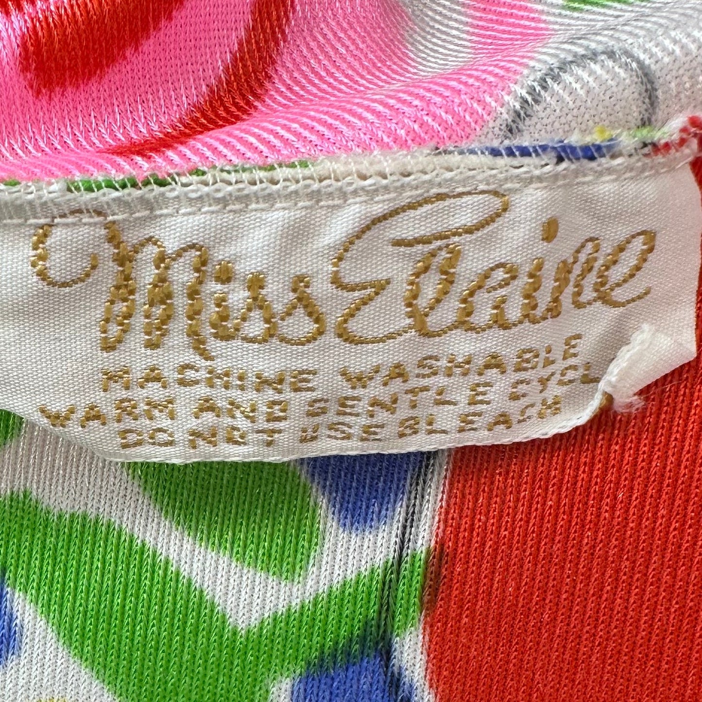 1960s Bright Floral Miss Elaine Lingerie Set, Size S-M, Micro Mini Nightgown and Panties