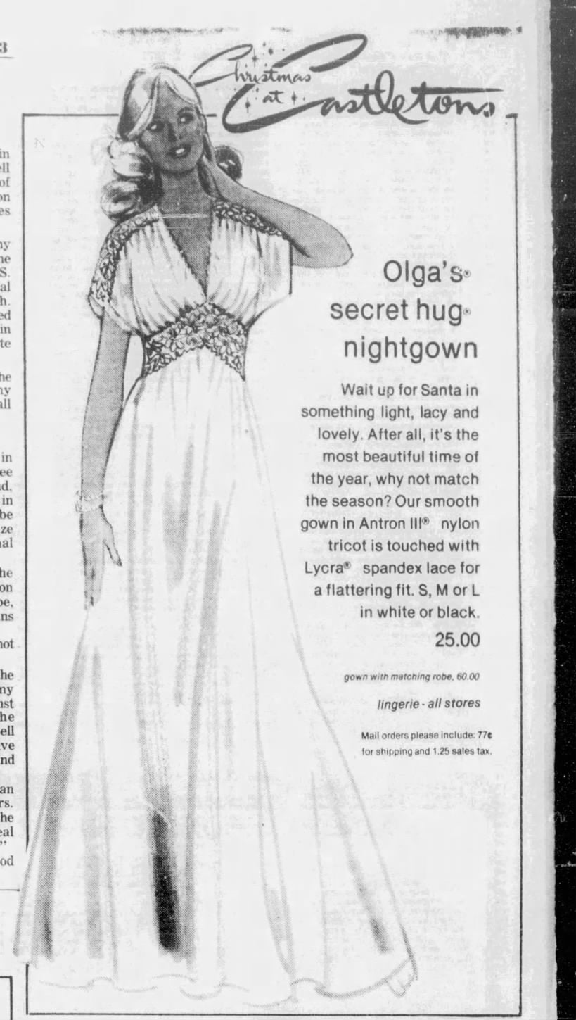 1970s Black Olga Secret Hug Nightgown, Size XS/Small, Lace Cut Outs, Full Length, Lingerie