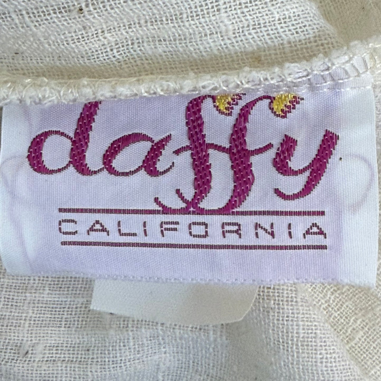 1970s Cream Gauze Halter Maxi Dress, Daffy California Size S/M, Casual Corner, New with Tag