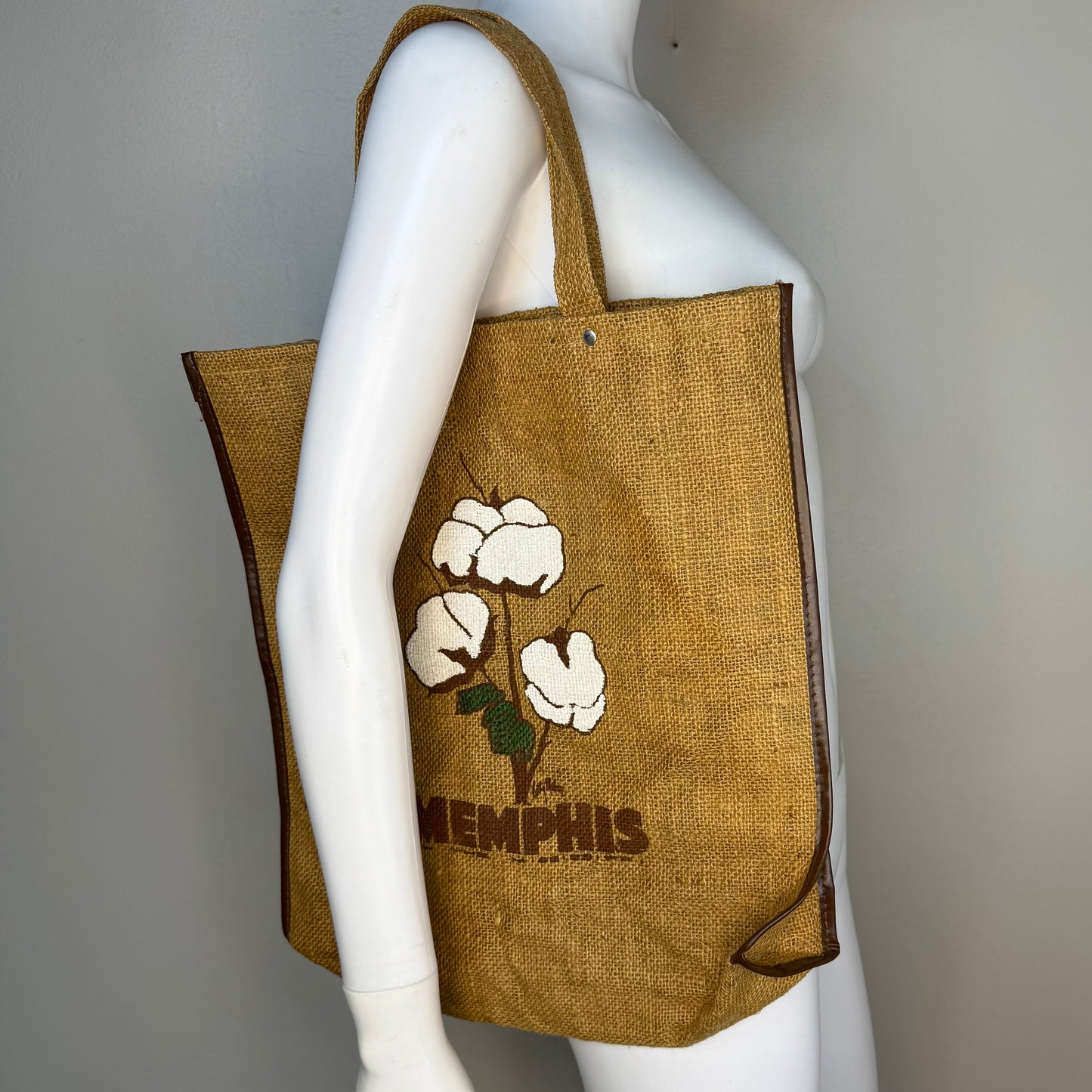 1970s/80s Memphis Cotton Burlap Tote Bag