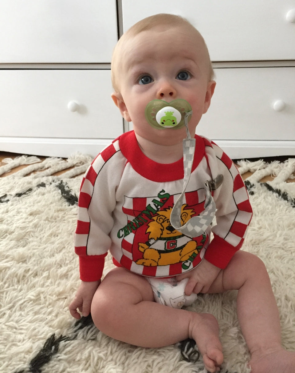 1980s Christmas Champ Sweatshirt, Baby Fair 0-6m, Baby's First Christmas