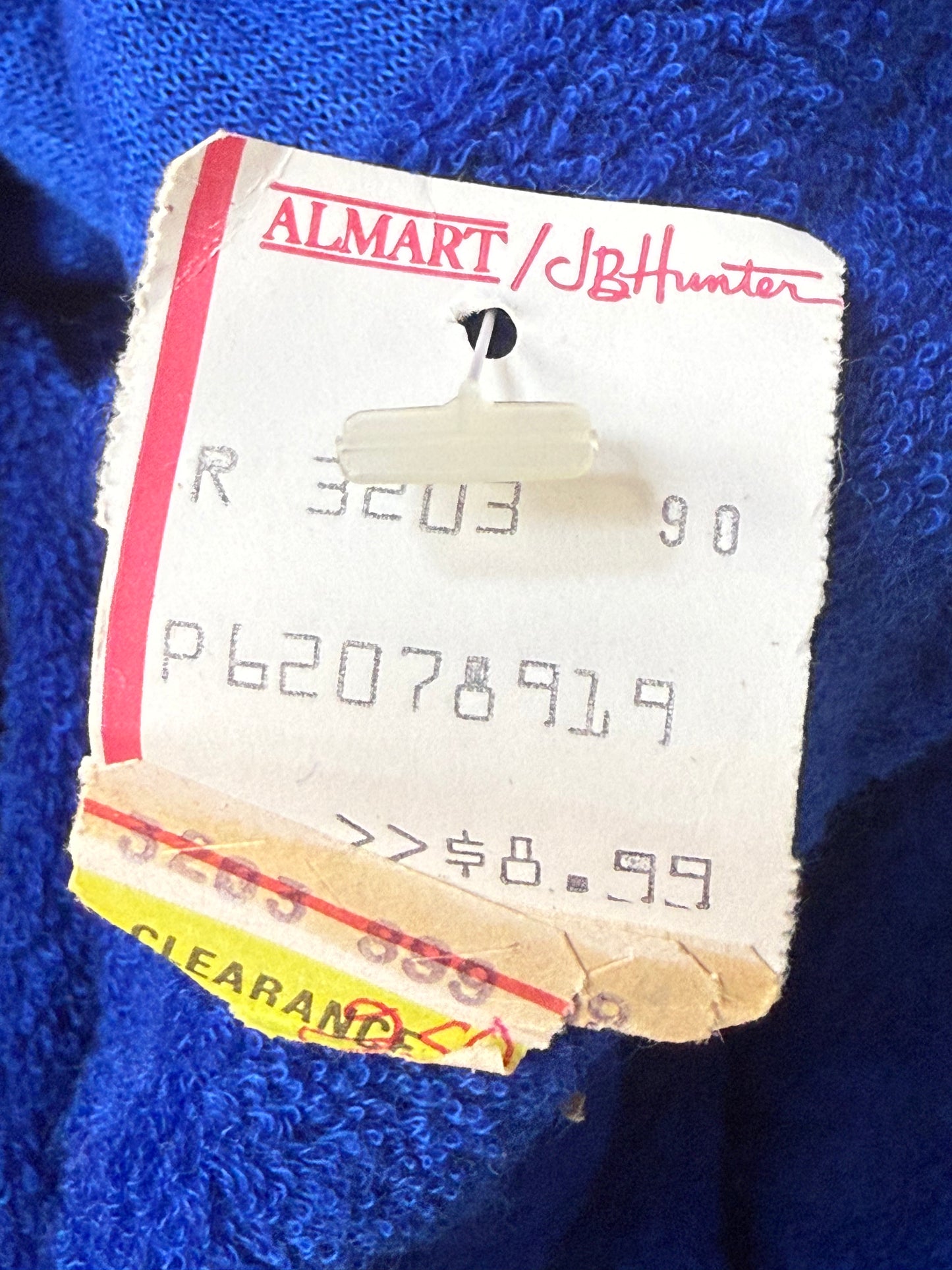 1970s Blue Terrycloth Romper, Size X-Small, Deadstock New with Tag, Bathing Suit Swim Beach Cover Up