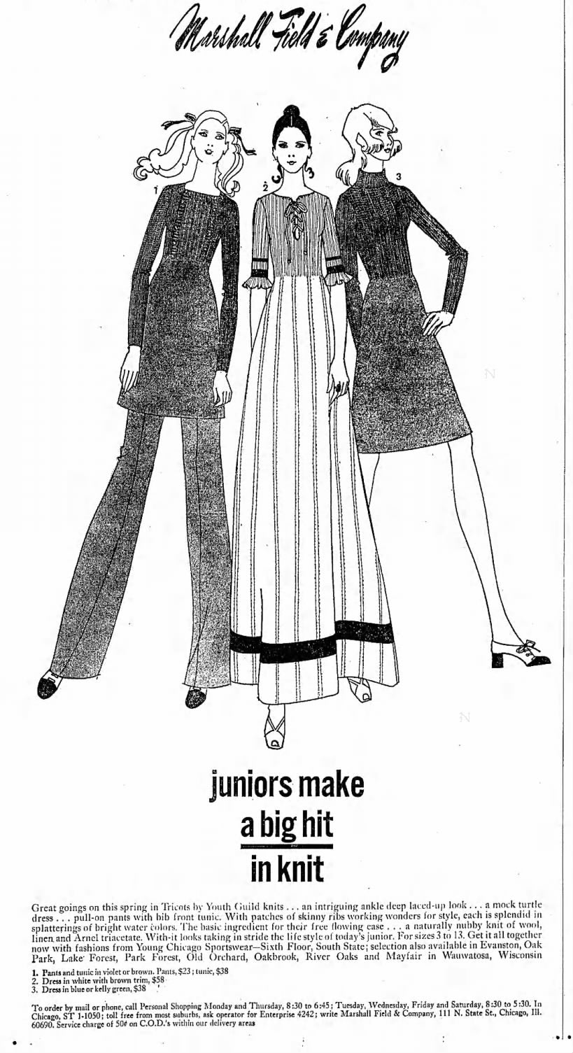 1970s Green Knit Turtleneck Dress, Tricots by Youth Guild Size Small-Medium