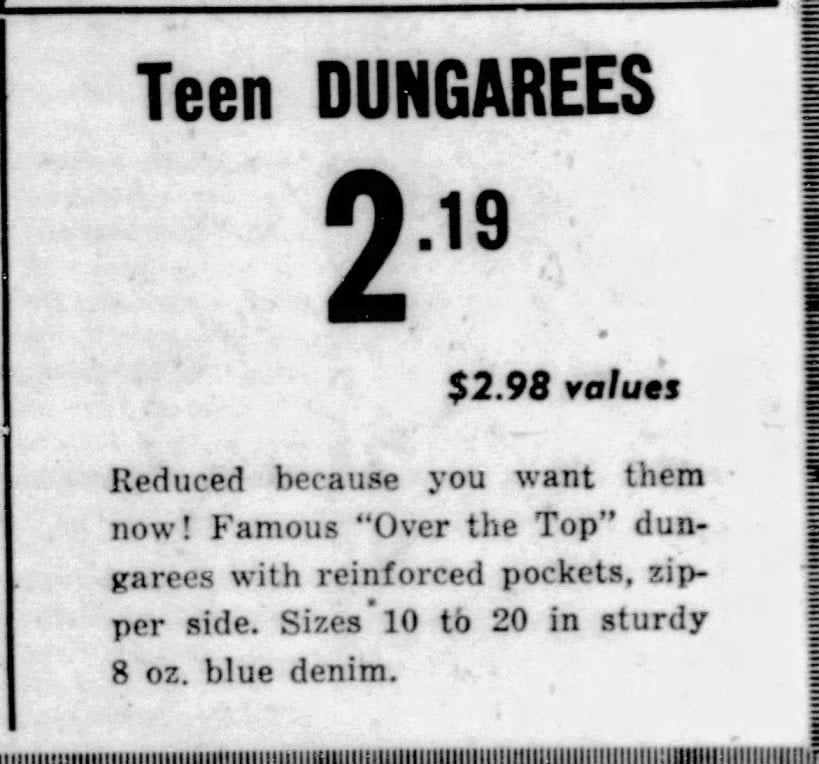 1950s Side Zip Blue Jean Cut Off Shorts, Over the Top Dungarees, Kids 9/10, Adult XXS