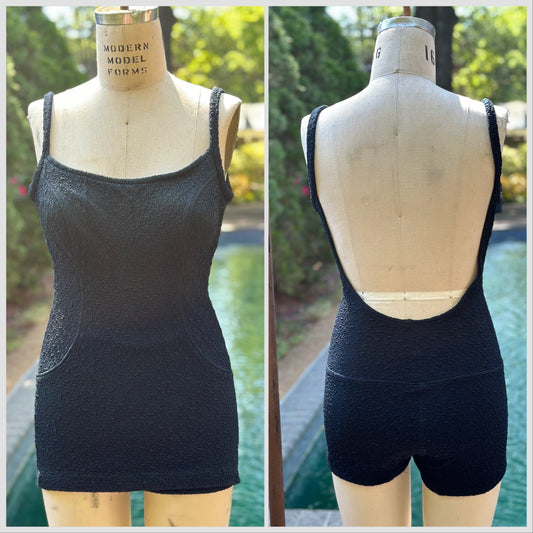 1960s Black Jantzen Swimsuit, Size Small-Medium, Women’s One Piece