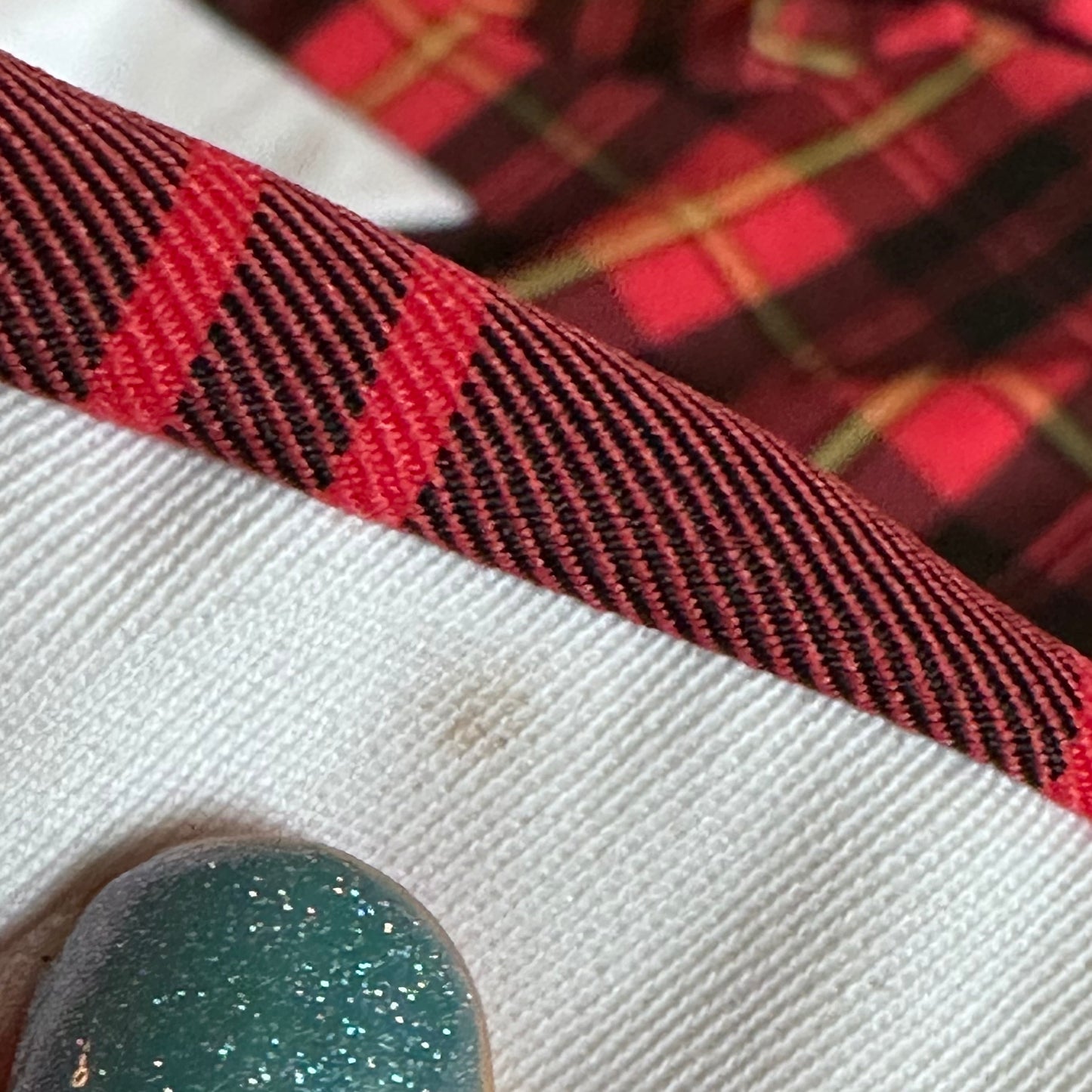 1970s Mod Red Plaid Dress with Huge White Collar, Joan Curtis Size Large