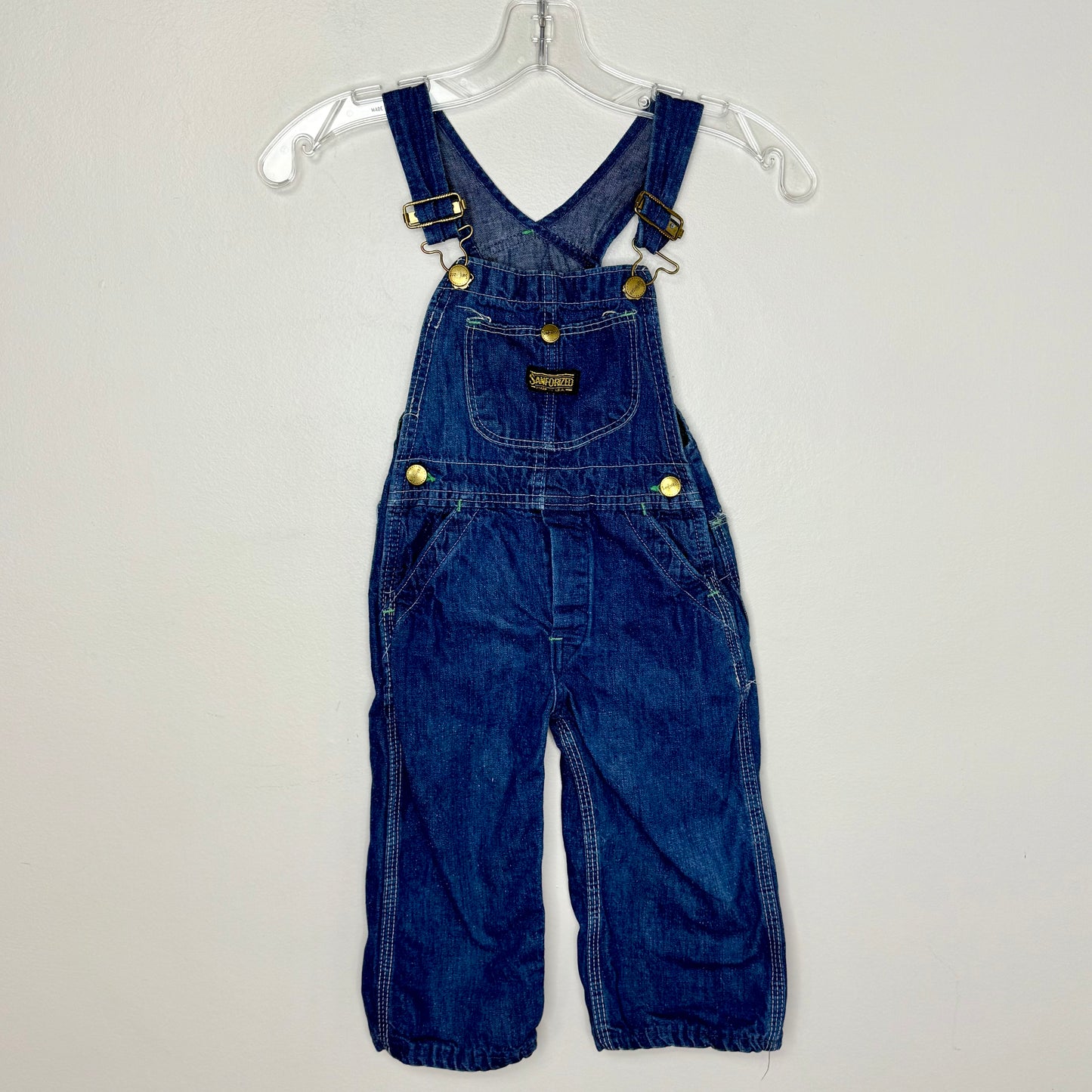 1960s/70s Kids Denim Overalls, Sanforized Size 3/4