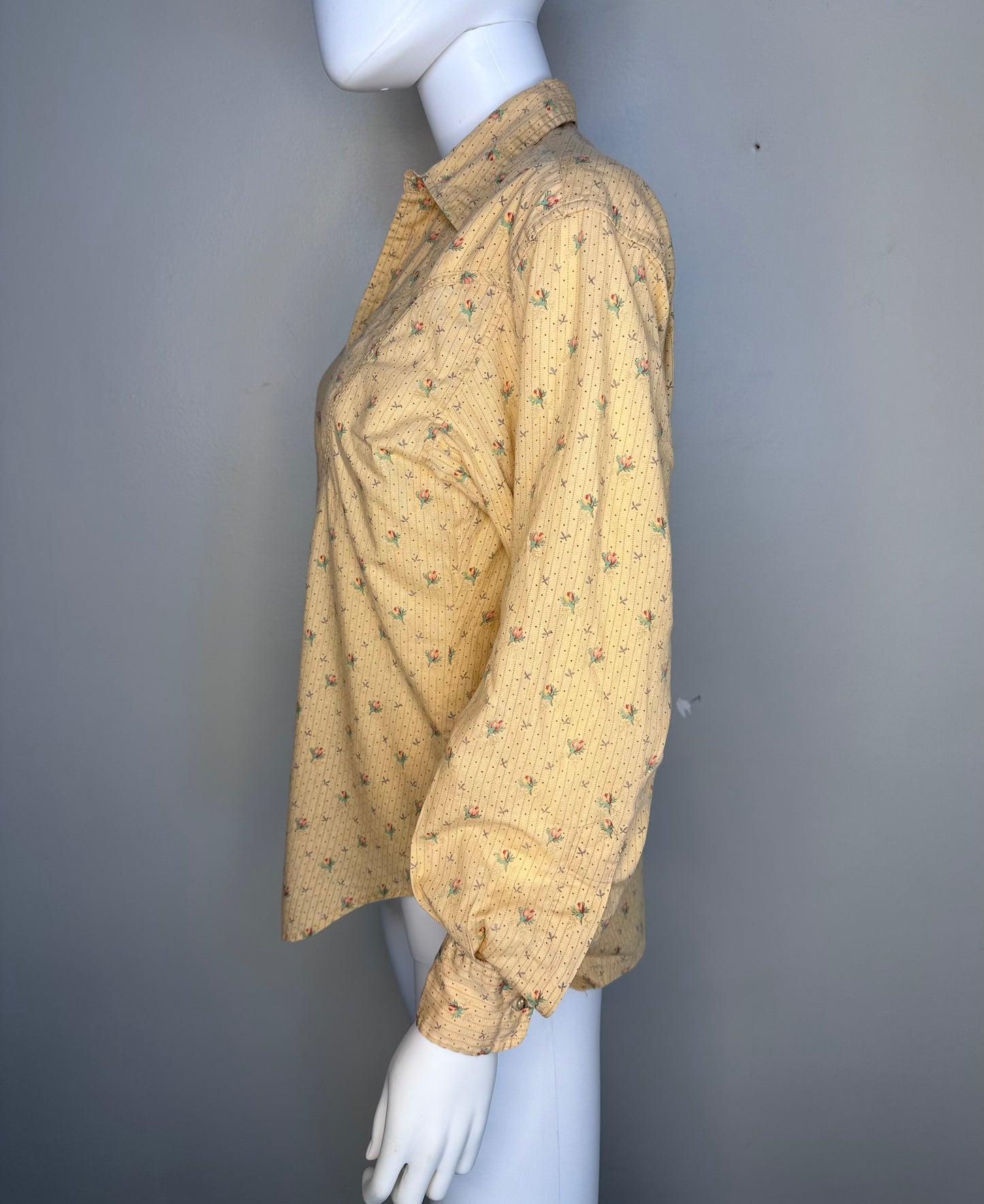 1980s Floral Prairie Style Blouse, Ralph Lauren Country Size Medium