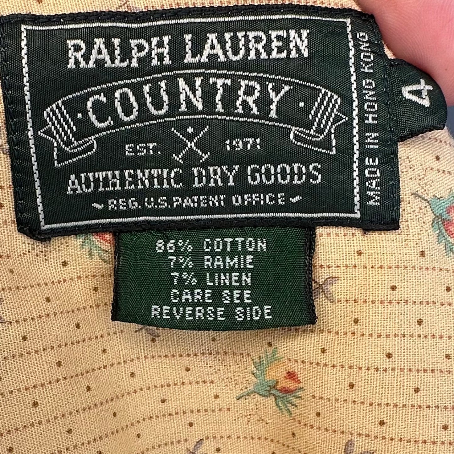 1980s Floral Prairie Style Blouse, Ralph Lauren Country Size Medium