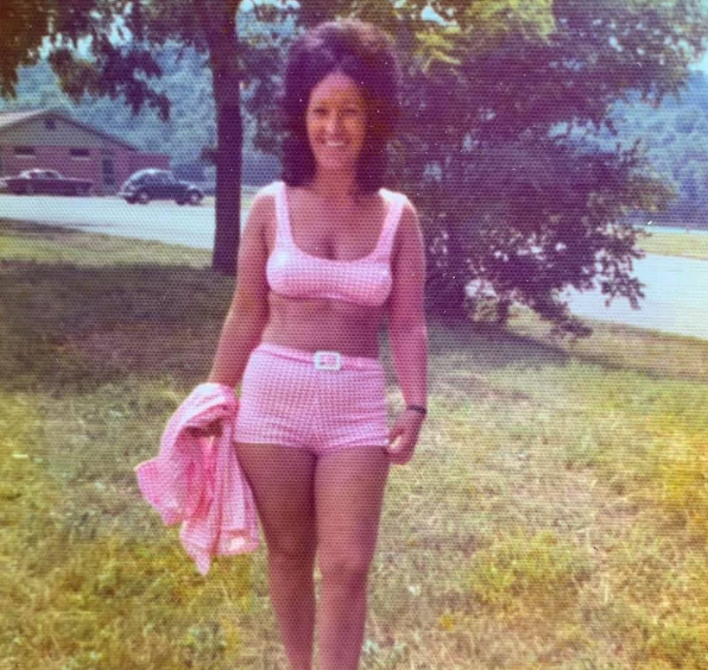 1960s Pink Gingham Bikini and Cover Up, Sears Size Small