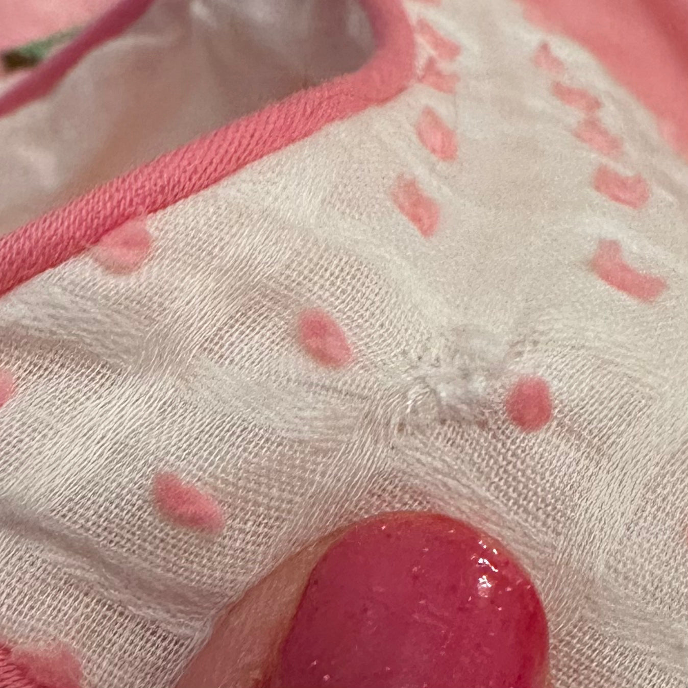1950s Dress, White and Pink Tufted Dot Window Pane Dimity, Size Small
