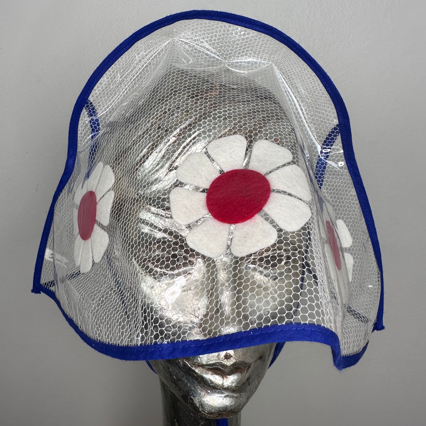 1960s Clear Rain Hat, Fran’s Original, Flower Power