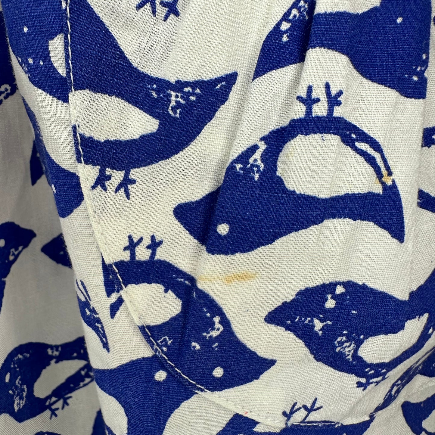 1960s/70s Bird Print Halter Maxi Dress, Denise Are Here Size XXS/XS