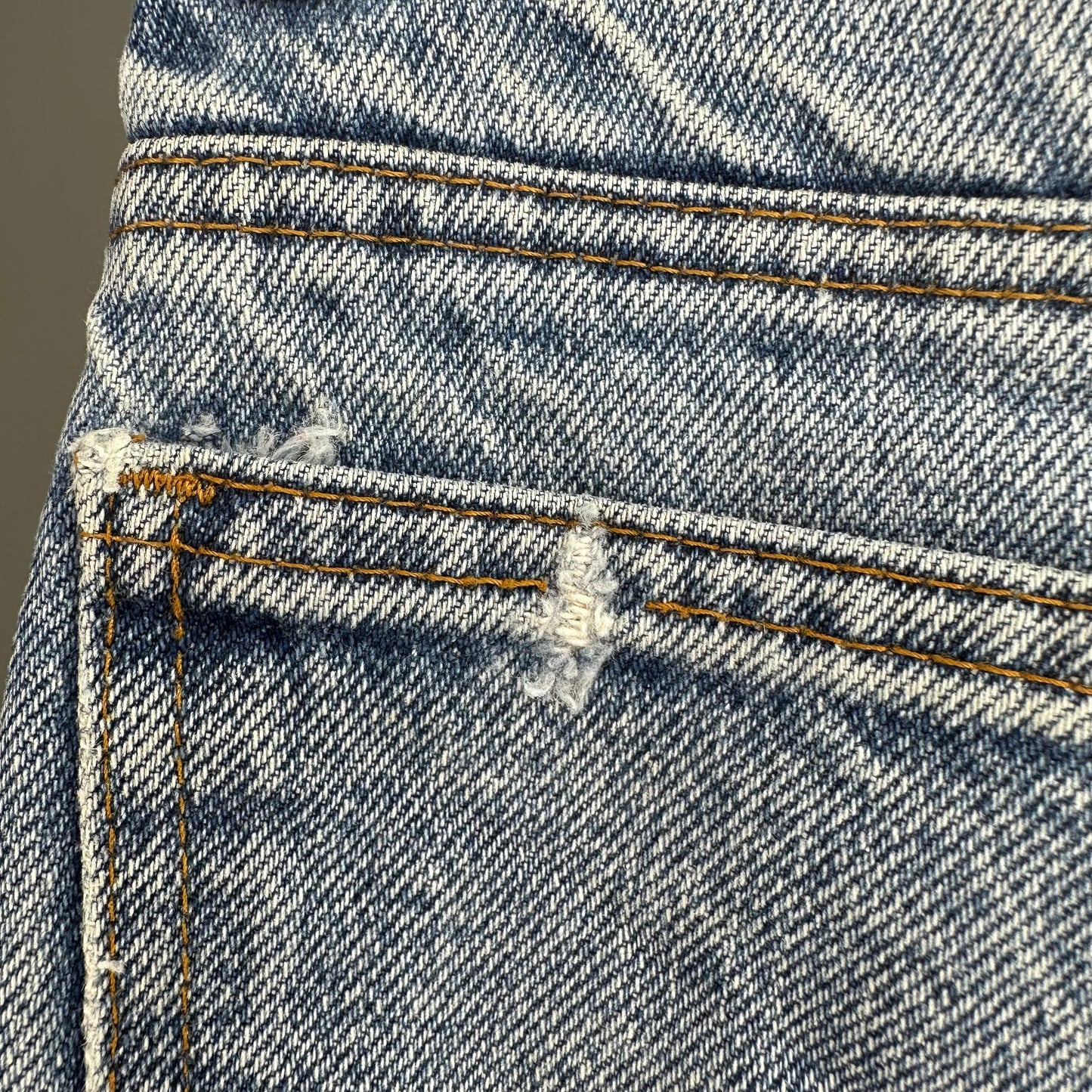 1970s Blue Jean Cut Off Shorts, Orange Tab Levi’s 517, 30" Waist