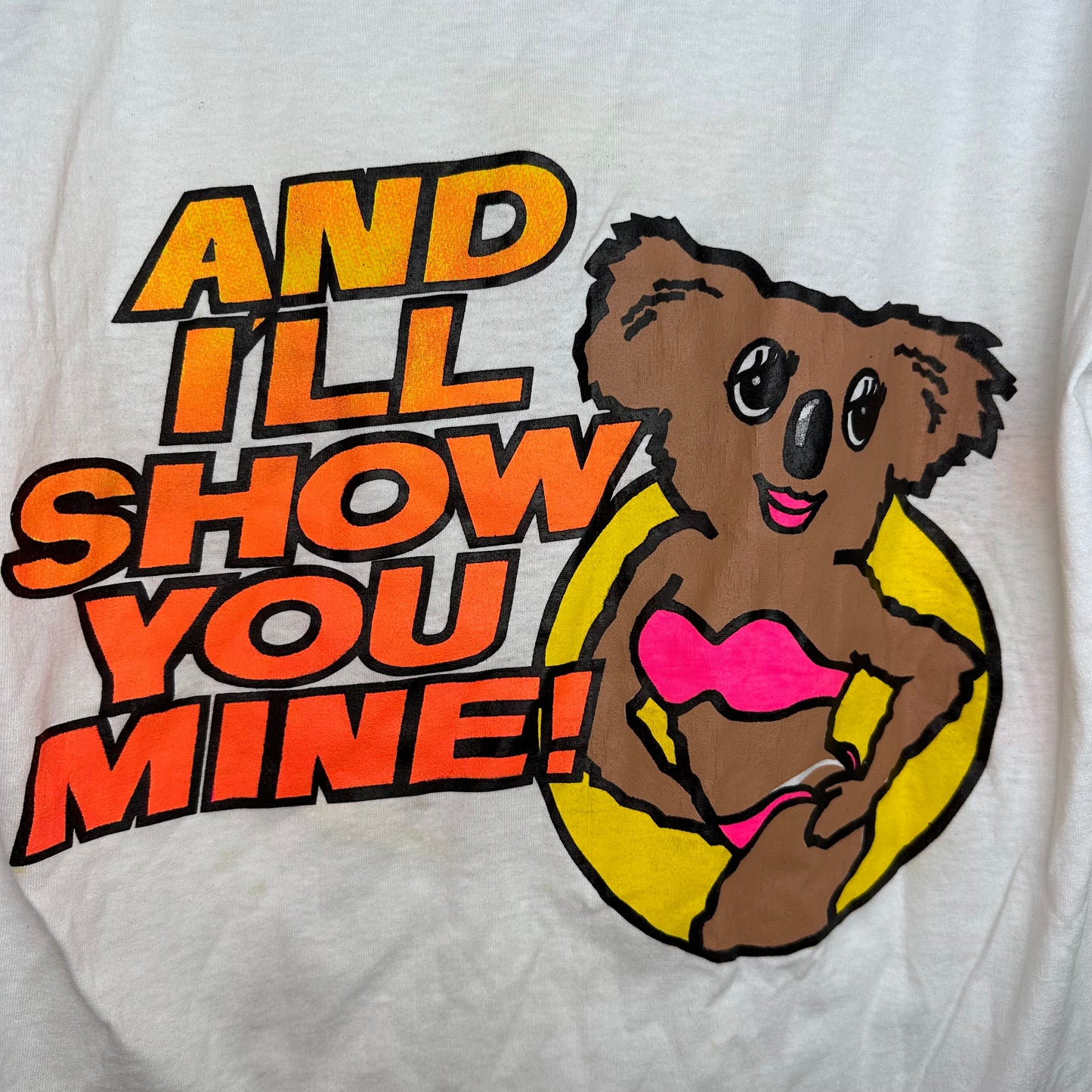 1990s Australian Gold Show Me Your Tan Line And I'll Show You Mine T-Shirt, Size Medium