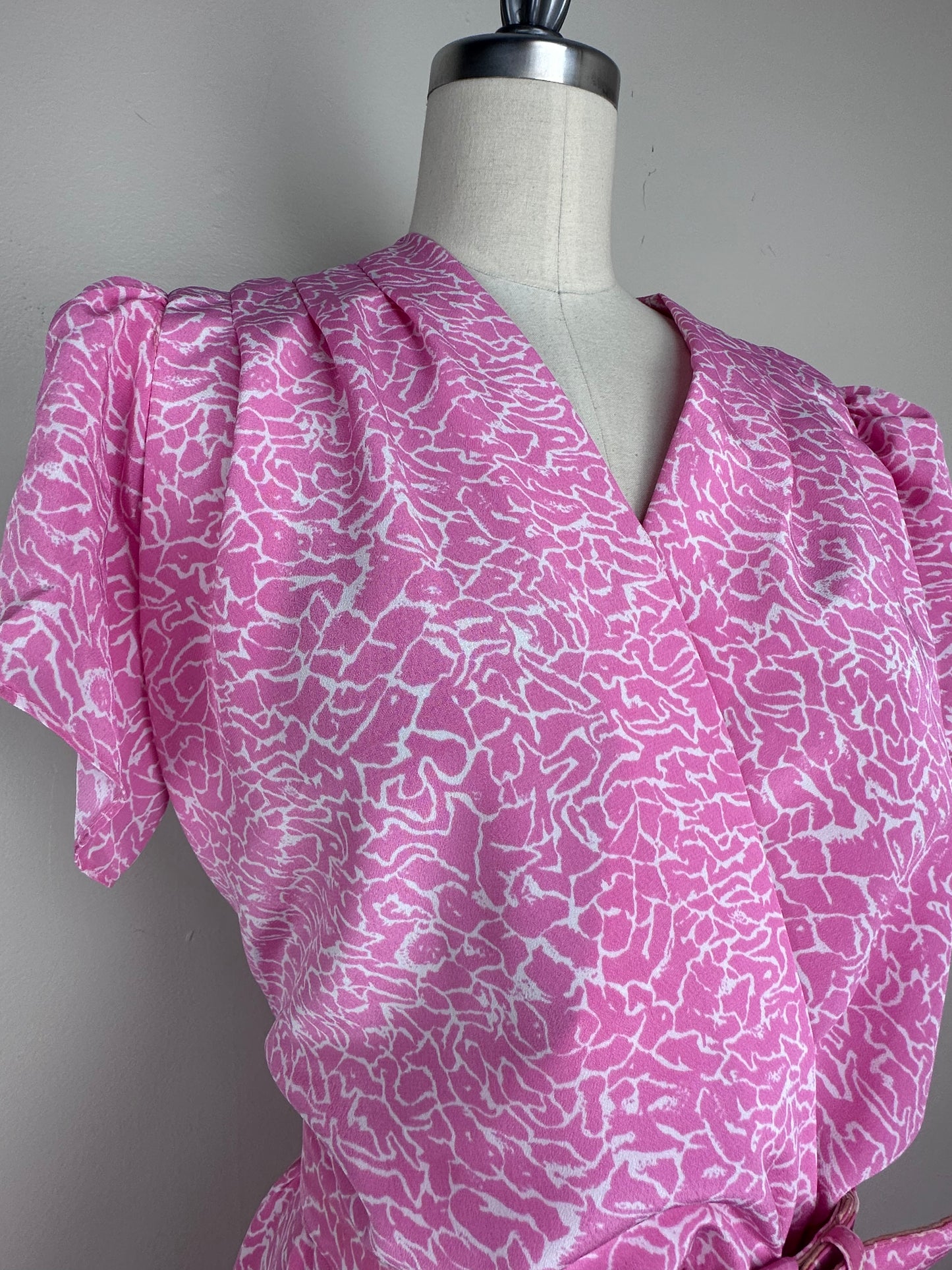 1970s/80s Pink Dress, Lady Carol Petites Size L/XL