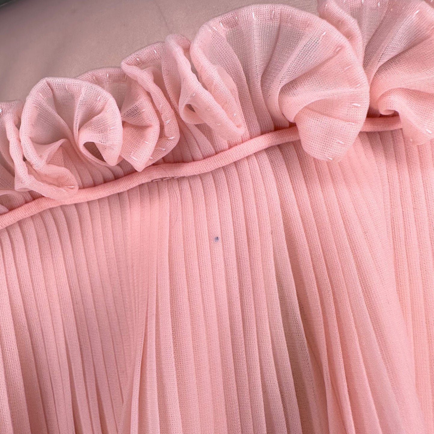 1950s Sheer Pink Pleated Bed Jacket, Vanity Fair Lingerie Size Medium