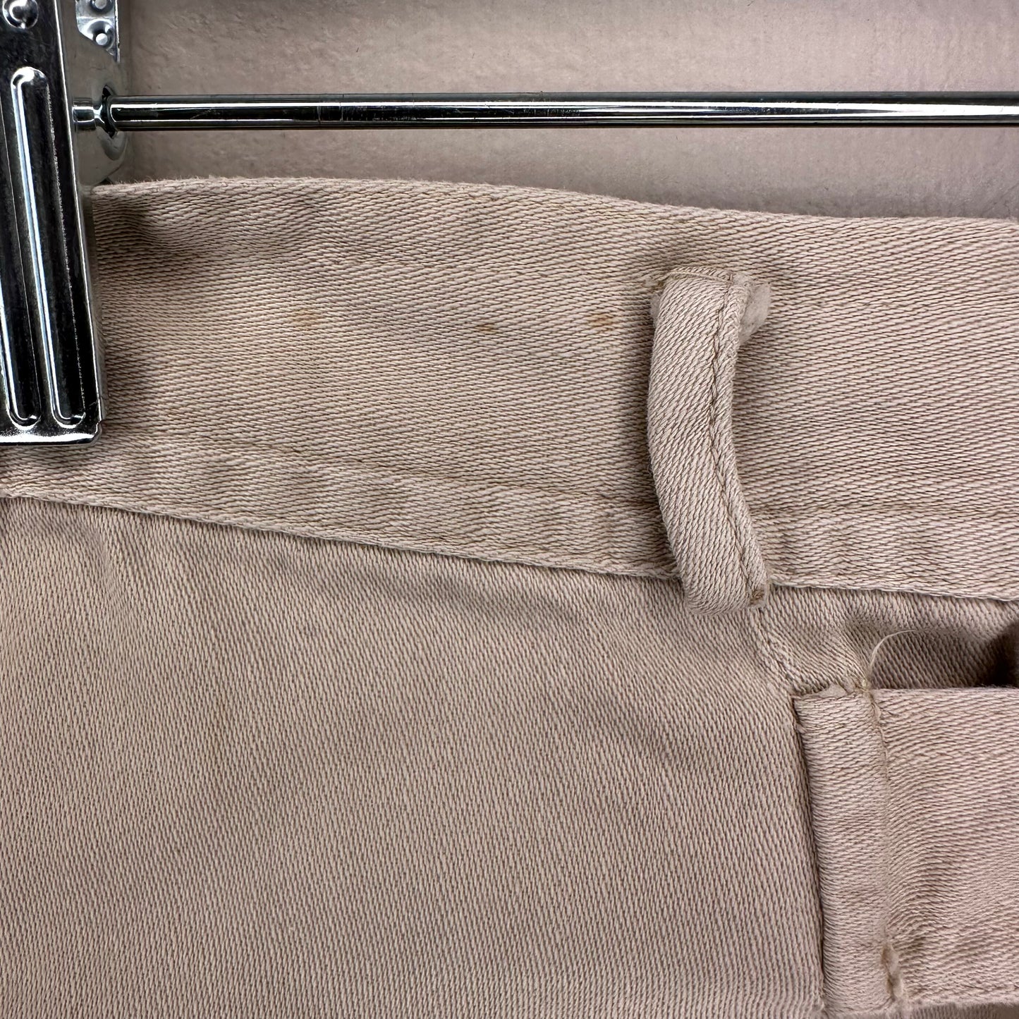 1950s Khaki Side Zip Buckle Back Shorts, Bonnie Blair Size XS