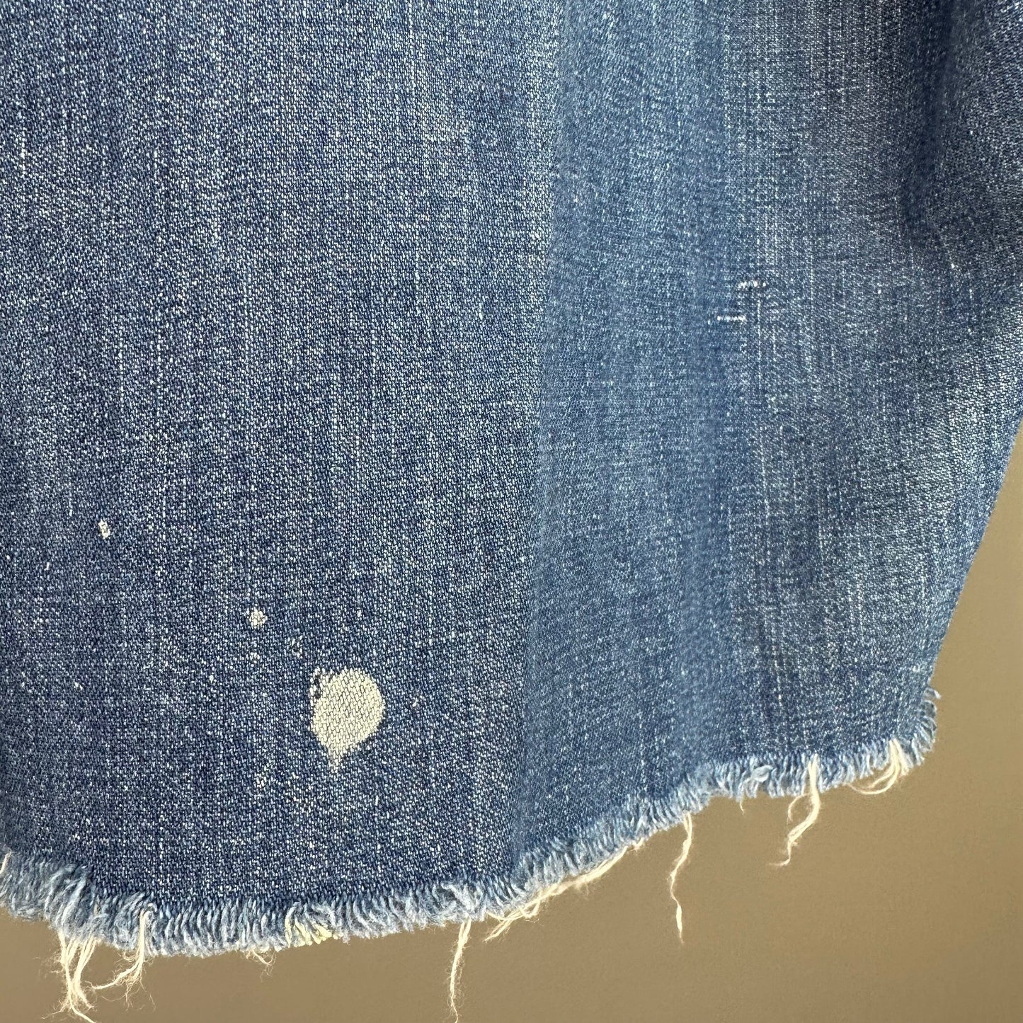 1950s Side Zip Blue Jean Cut Off Shorts, 27.5" Waist