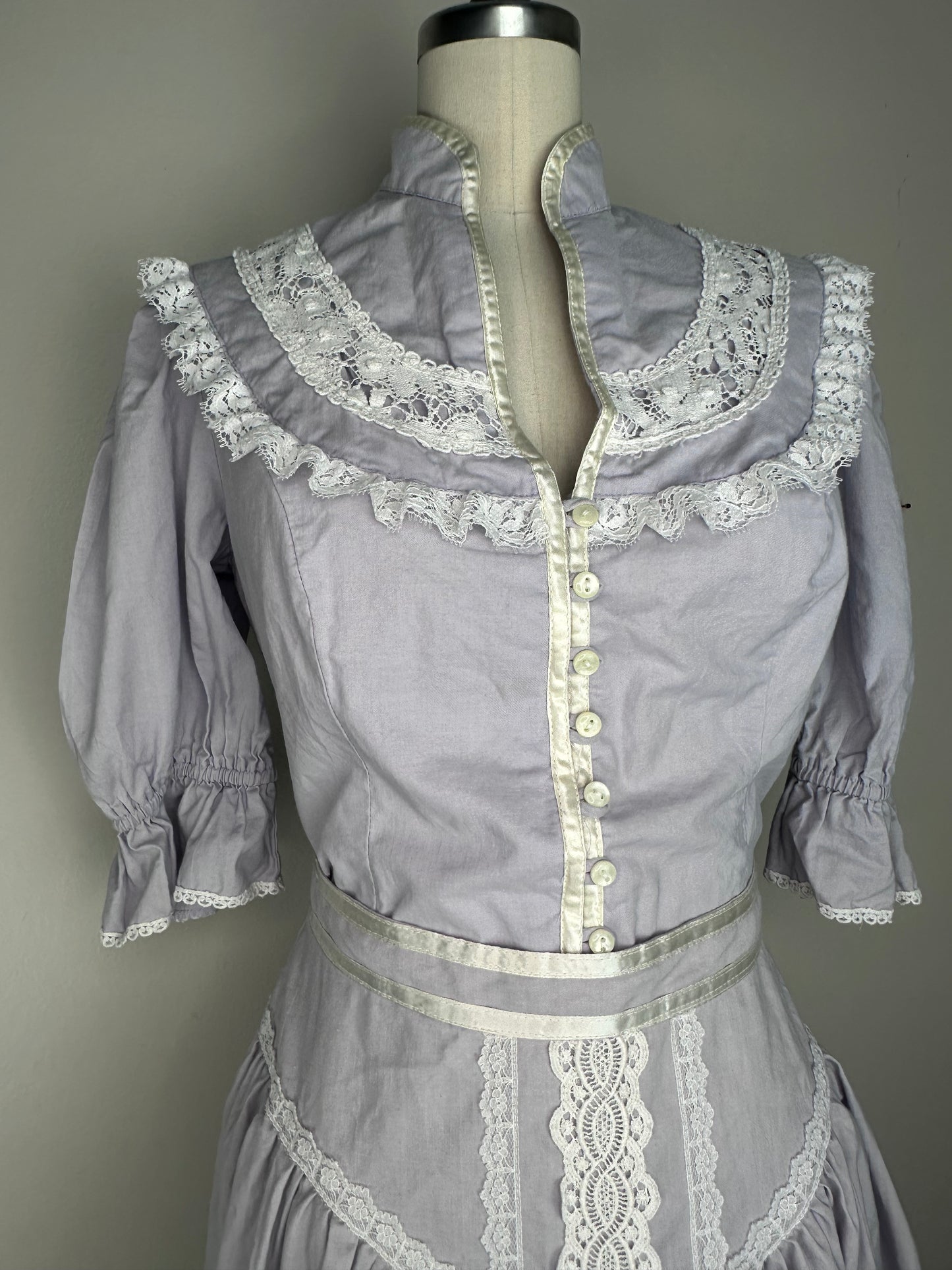 1980s Gunne Sax Pastel Lavender Blouse and Midi Skirt Set, Jessica’s Gunnies Size 11