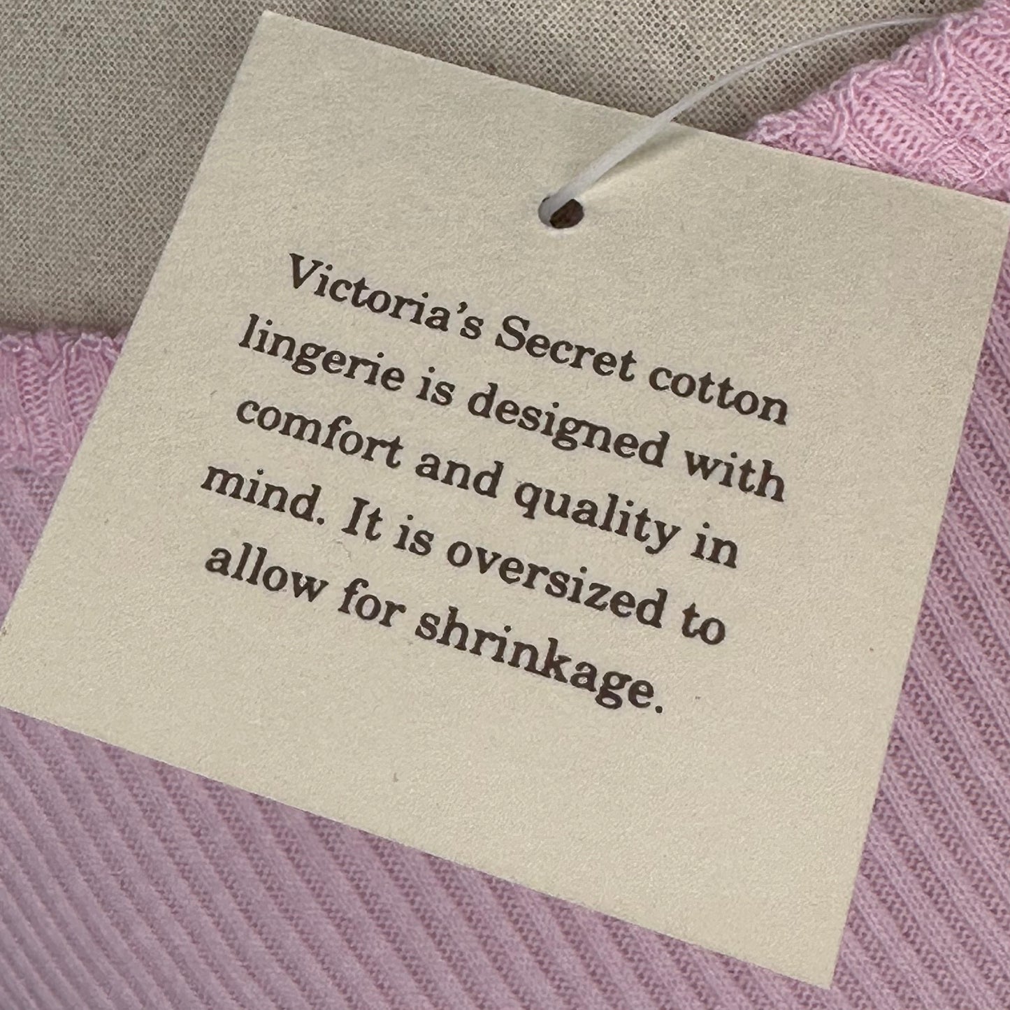 Y2K Victoria’s Secret Ribbed Cotton Lingerie with Sequin Lips, Tank Top and Bikini Panties, Size XS, Deadstock with Tags