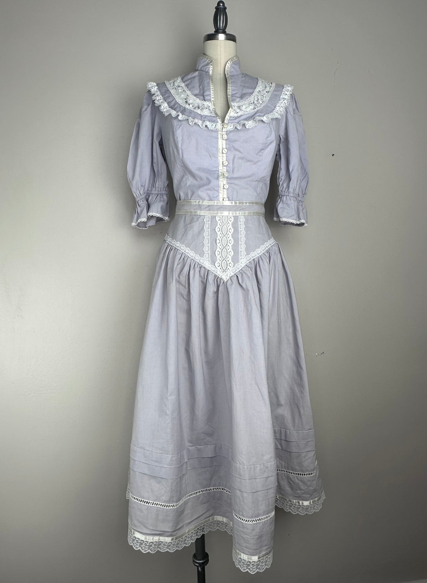 1980s Gunne Sax Pastel Lavender Blouse and Midi Skirt Set, Jessica’s Gunnies Size 11