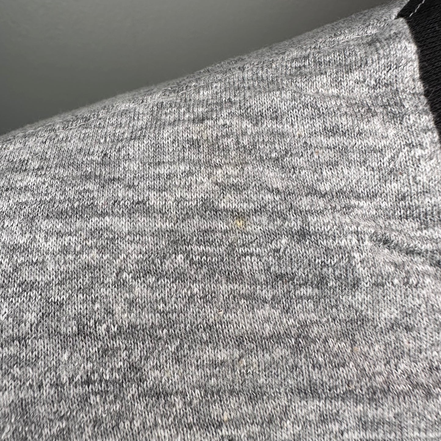 1960s Grey Ringer Tee with Flocked Print, Geneva on the Lake Ohio, Printwear Size Medium, Deadstock