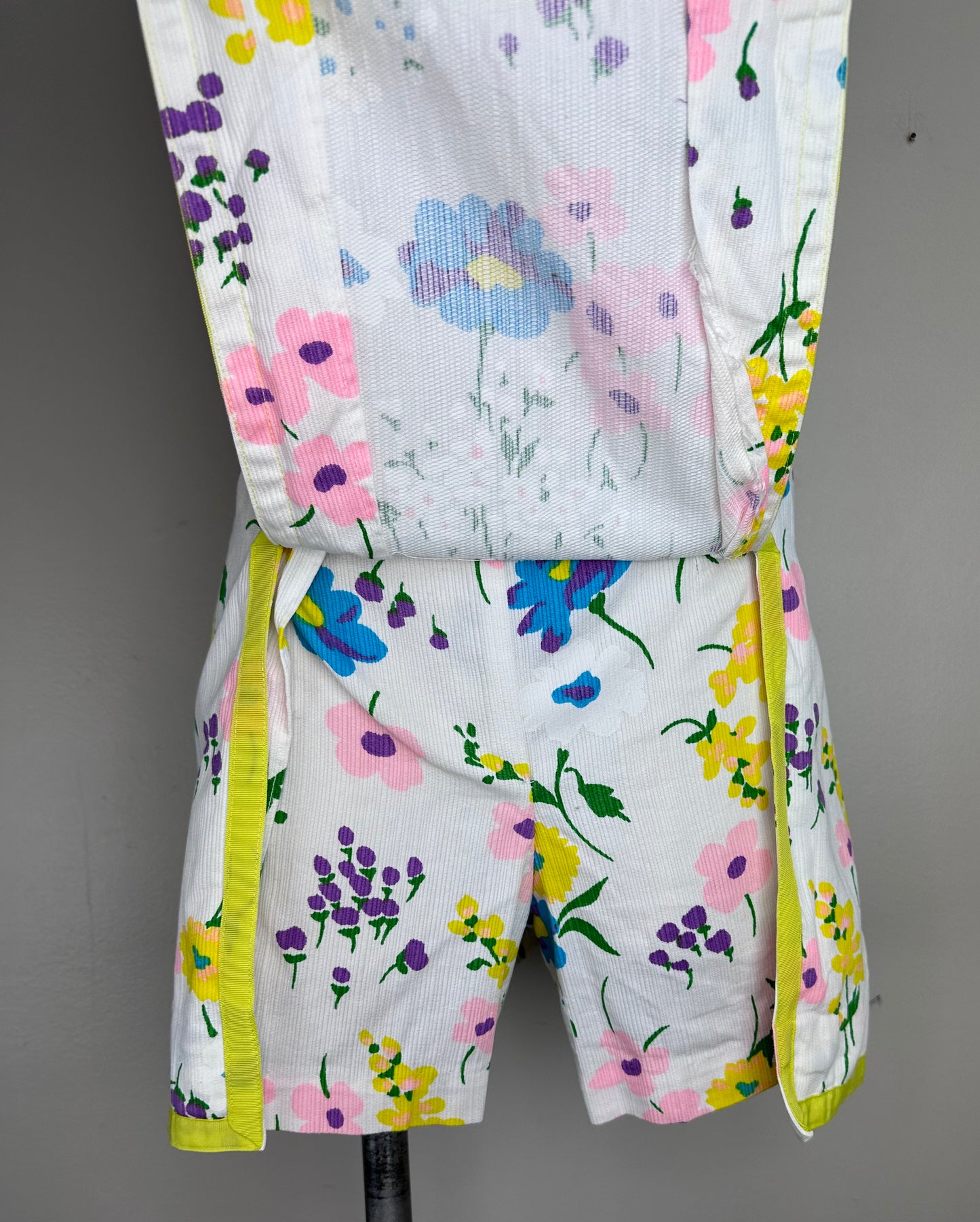 1960s Floral Mini Dress and Side Zip Shorts Set, Handmade Size Medium