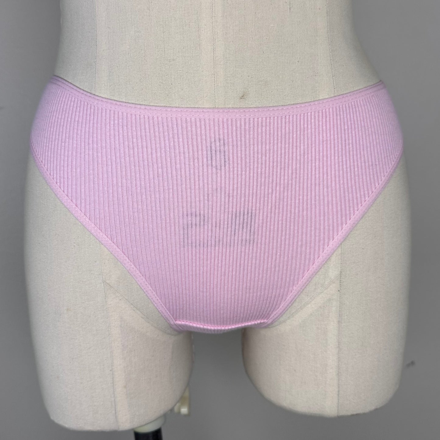 Y2K Victoria’s Secret Ribbed Cotton Lingerie with Sequin Lips, Tank Top and Bikini Panties, Size XS, Deadstock with Tags