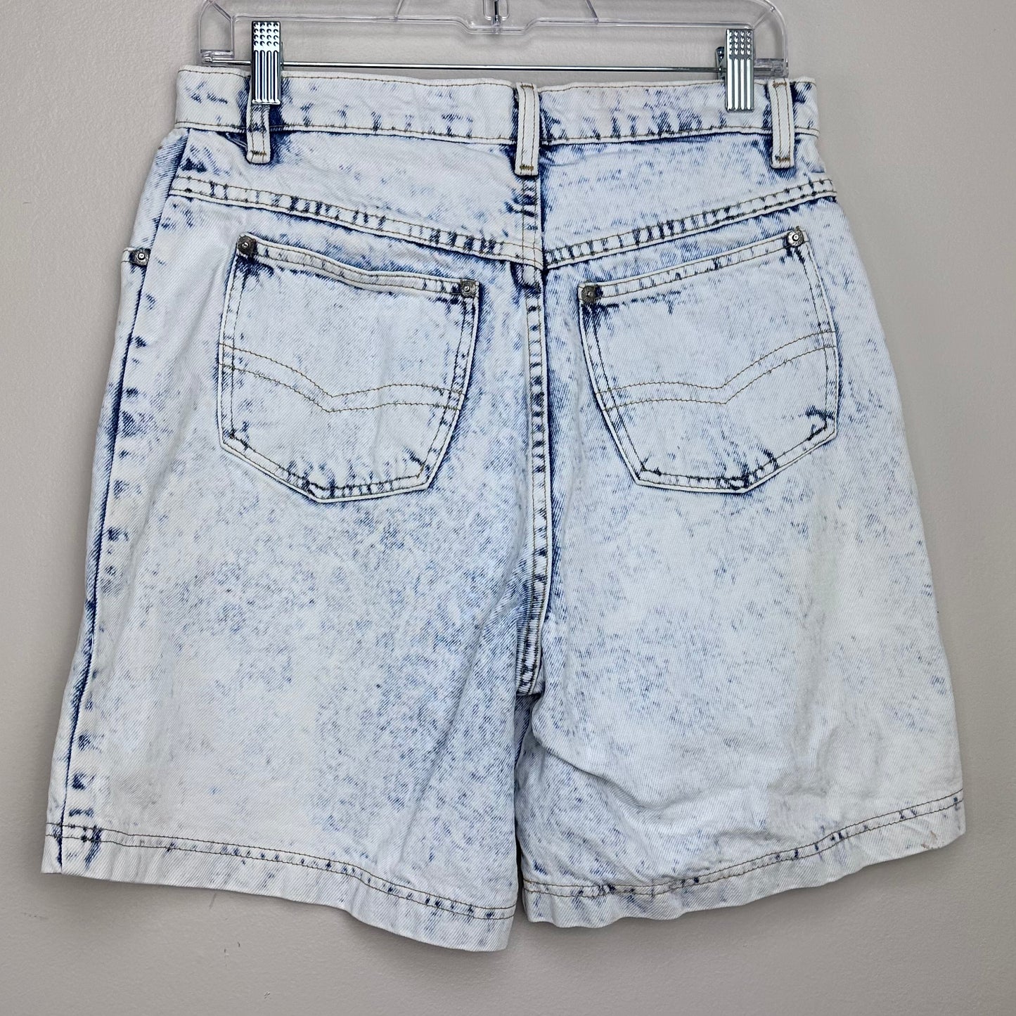 1980s Acid Wash Button Fly Denim Shorts, Sasson, 30" Waist