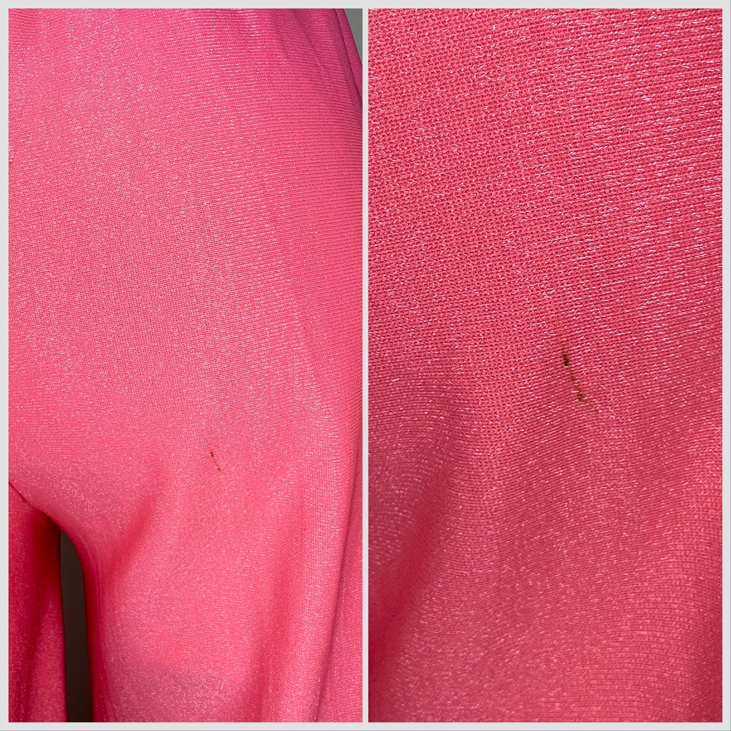 1960s/70s Pink Lurex Set, Tunic and Pants, Handmade Size Medium