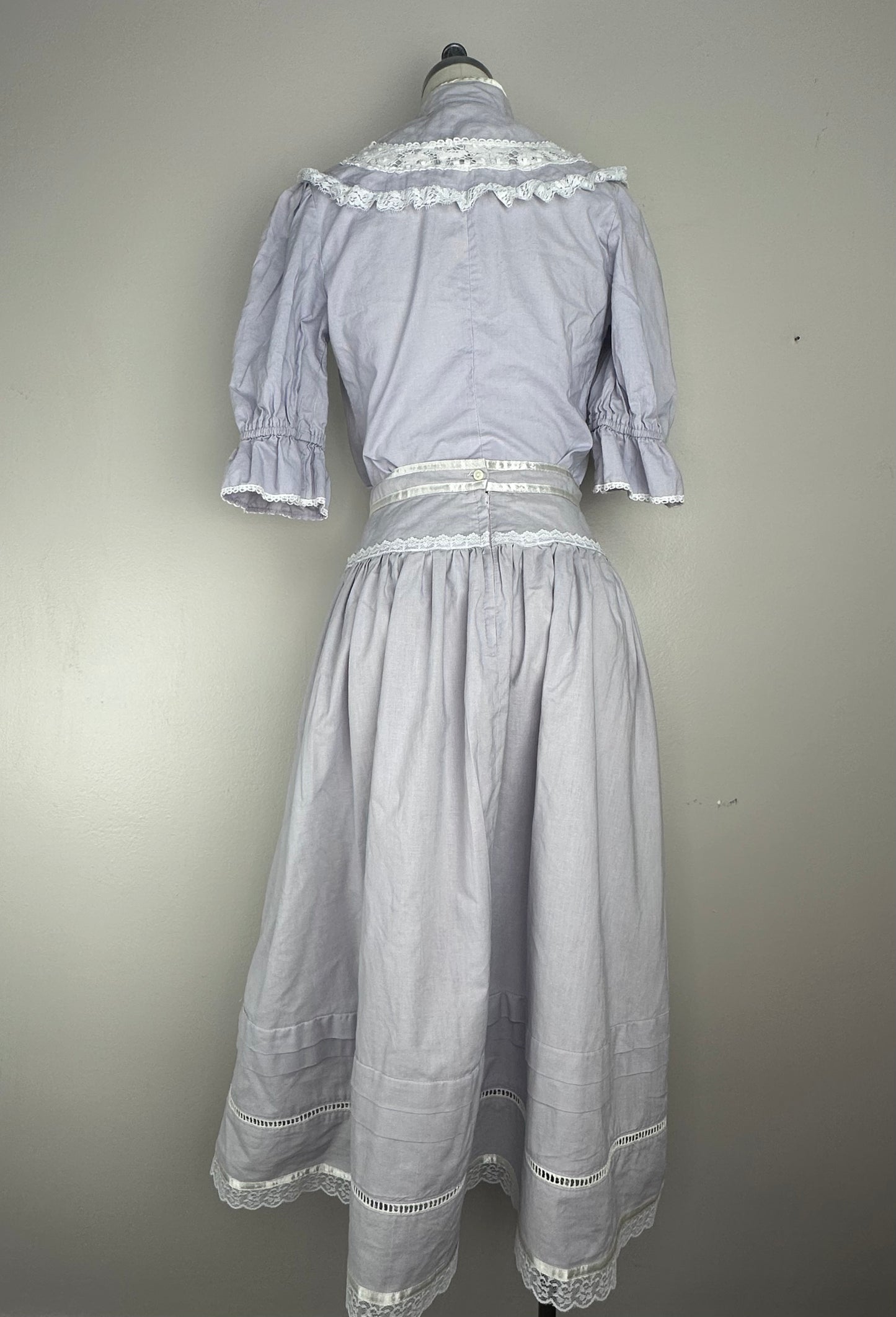 1980s Gunne Sax Pastel Lavender Blouse and Midi Skirt Set, Jessica’s Gunnies Size 11
