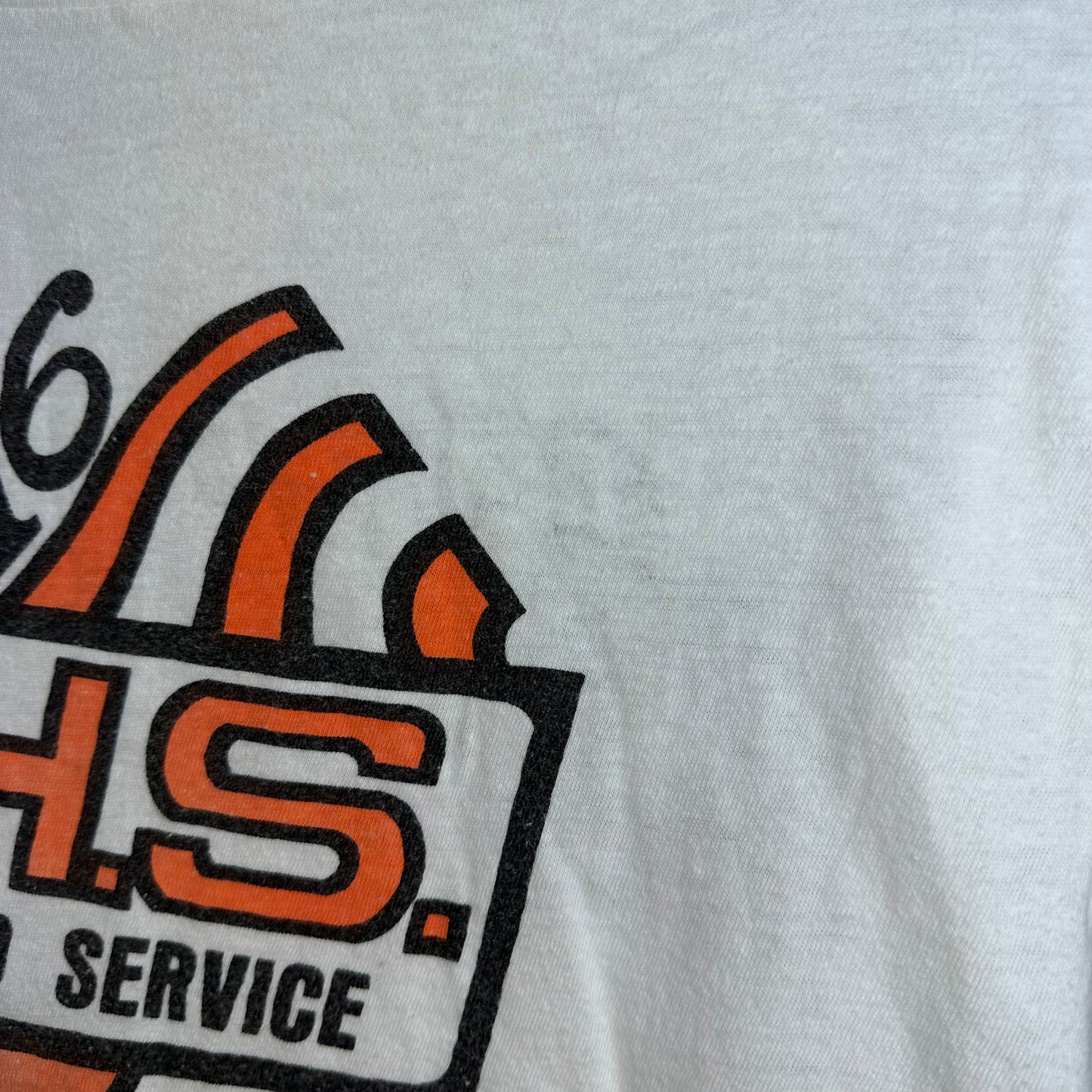 1970s Indy 76 T-Shirt, Racing Head Service, Size Large, Doug Thorley Headers, Indianapolis 500